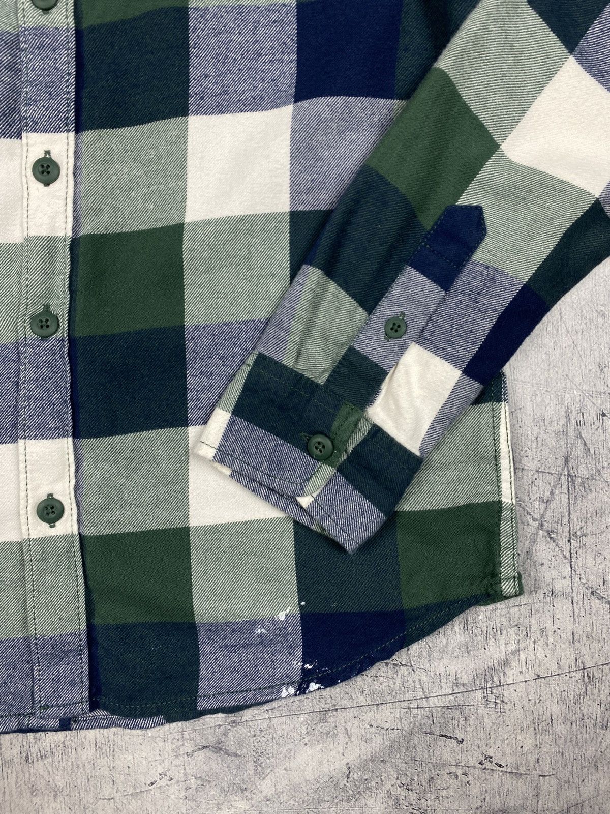 Vans Vans Plaid Flannel Shirt Green Blue Slim Fit Button Up Size US S / EU 44-46 / 1 - 7 Thumbnail