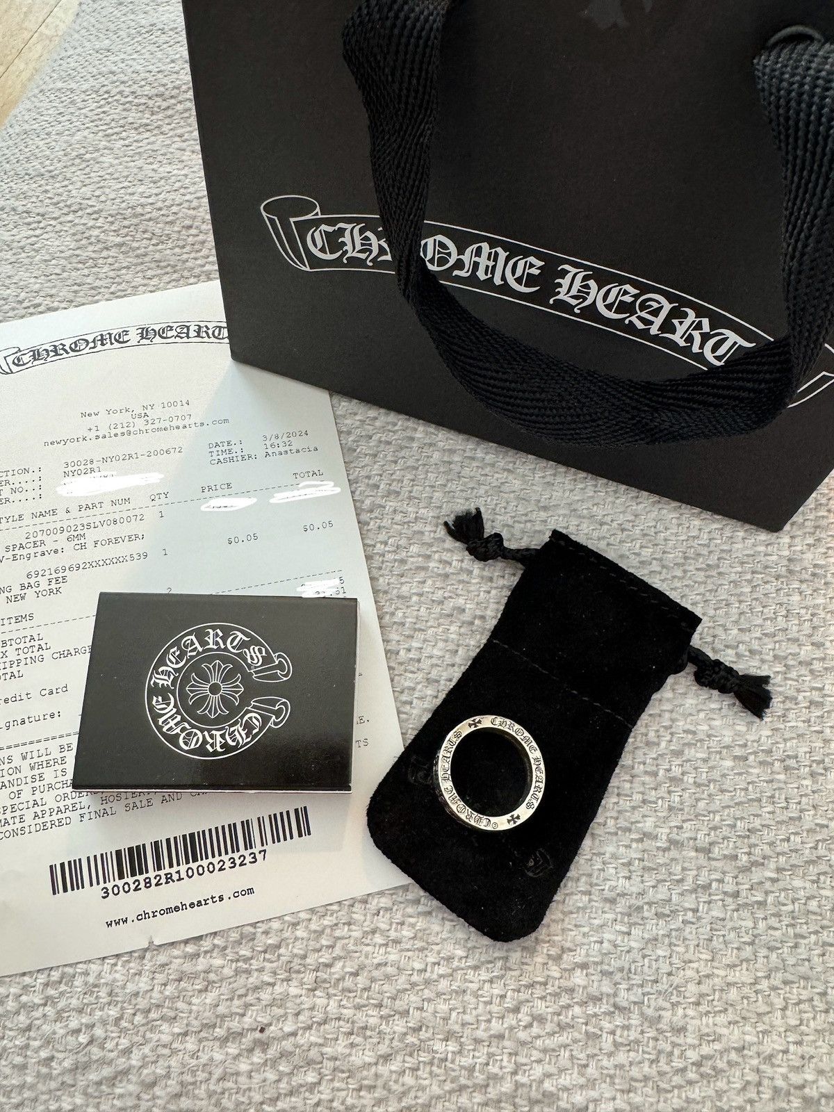 image of Chrome Hearts Forever Silver Ring 6Mm Size 8, Women's