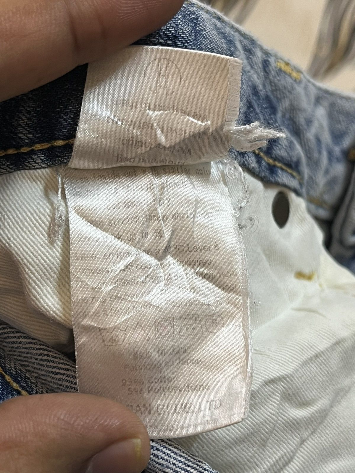 Japan Blue Vintage Japan Blue Faded Whiskers Denim Size US 33 - 9 Thumbnail