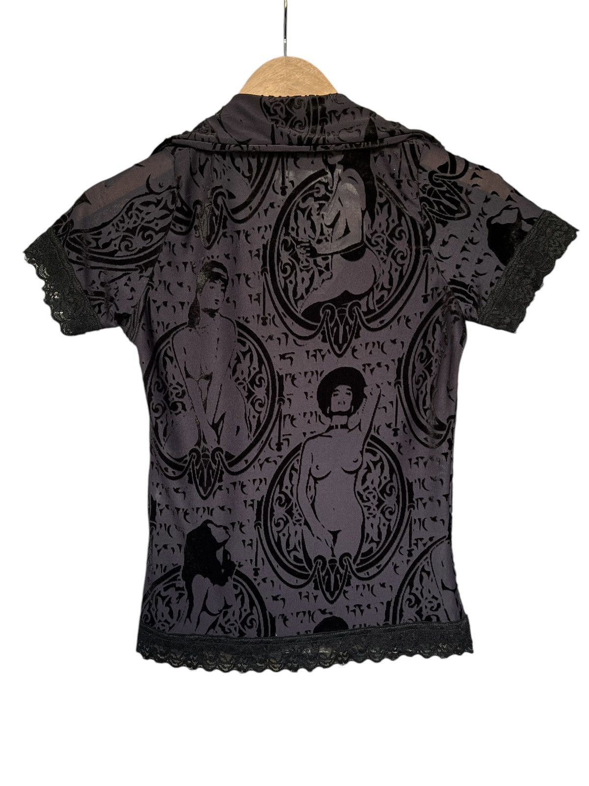Hysteric Glamour Hysteric Glamour Naked Woman Mesh Wide Collared Tops Size XS / US 0-2 / IT 36-38 - 2 Thumbnail
