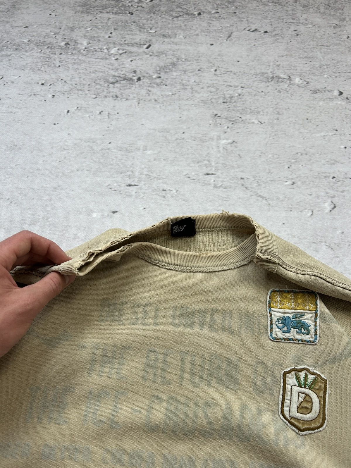 Diesel × Vintage 💥Vintage Diesel Ripped Distressed Oversized Baggy Sweatshirt Size US L / EU 52-54 / 3 - 9 Thumbnail