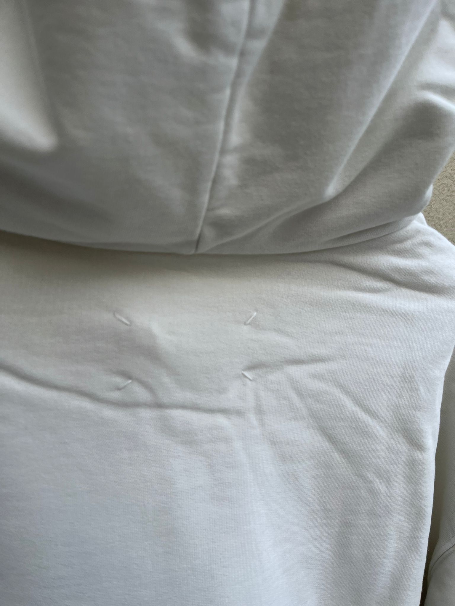 Maison Margiela Logo Embroidered Hoodie in White Size US XL / EU 56 / 4 - 10 Thumbnail