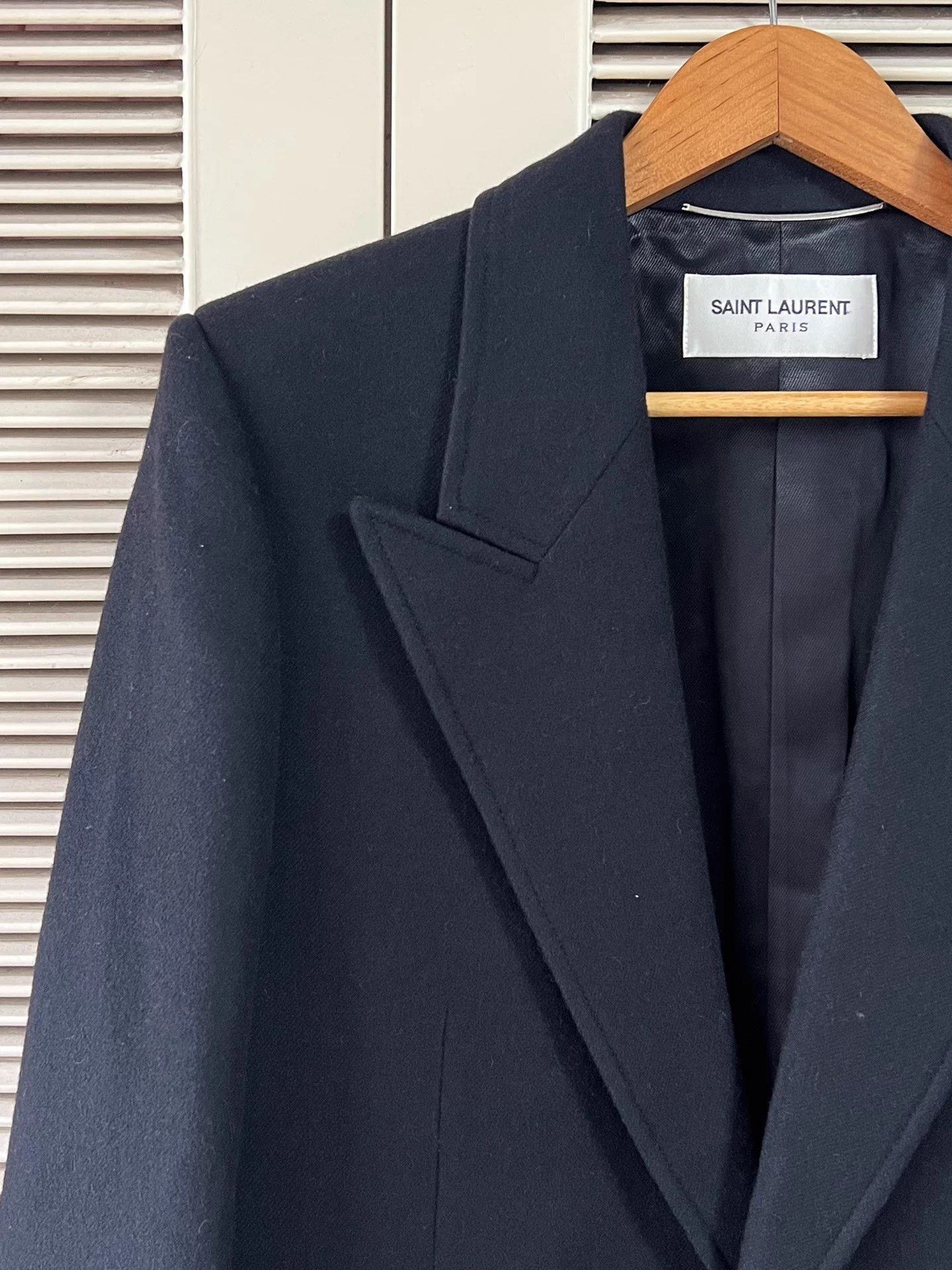 Saint Laurent Paris Saint Laurent men's long wool coat navy blue size 50 Size US M / EU 48-50 / 2 - 4 Thumbnail
