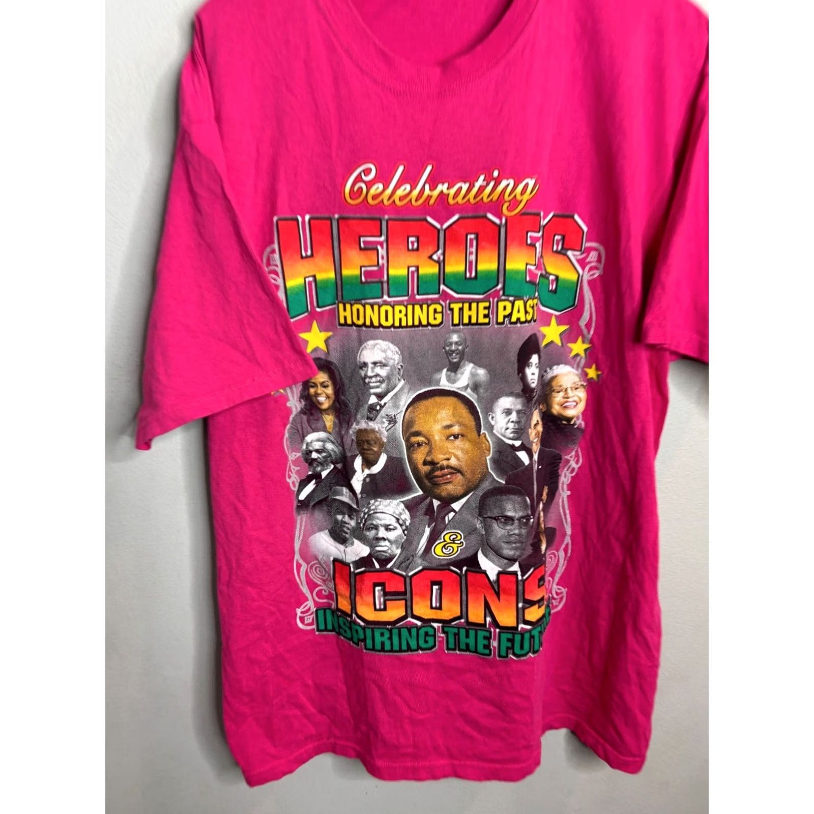 Pinko Pink Black History Culture MLK Obama Crew Tee T-shirt Men's Size XL 5447 Size US XL / EU 56 / 4 - 2 Thumbnail