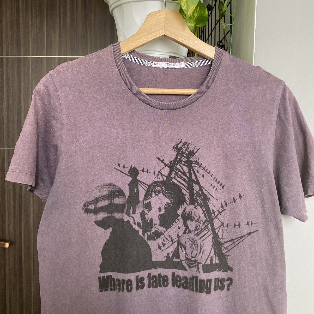 Anime Thrashed Faded Evangelion Neon Genesis Japanese Anime Tee Size US S / EU 44-46 / 1 - 2 Thumbnail