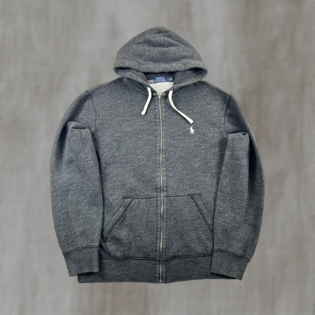 Polo Ralph Lauren Polo Ralph Lauren Hoodie Mens Large Gray Zip Heathered Lined Fleece Sweatshirt Size US L / EU 52-54 / 3 - 1 Thumbnail