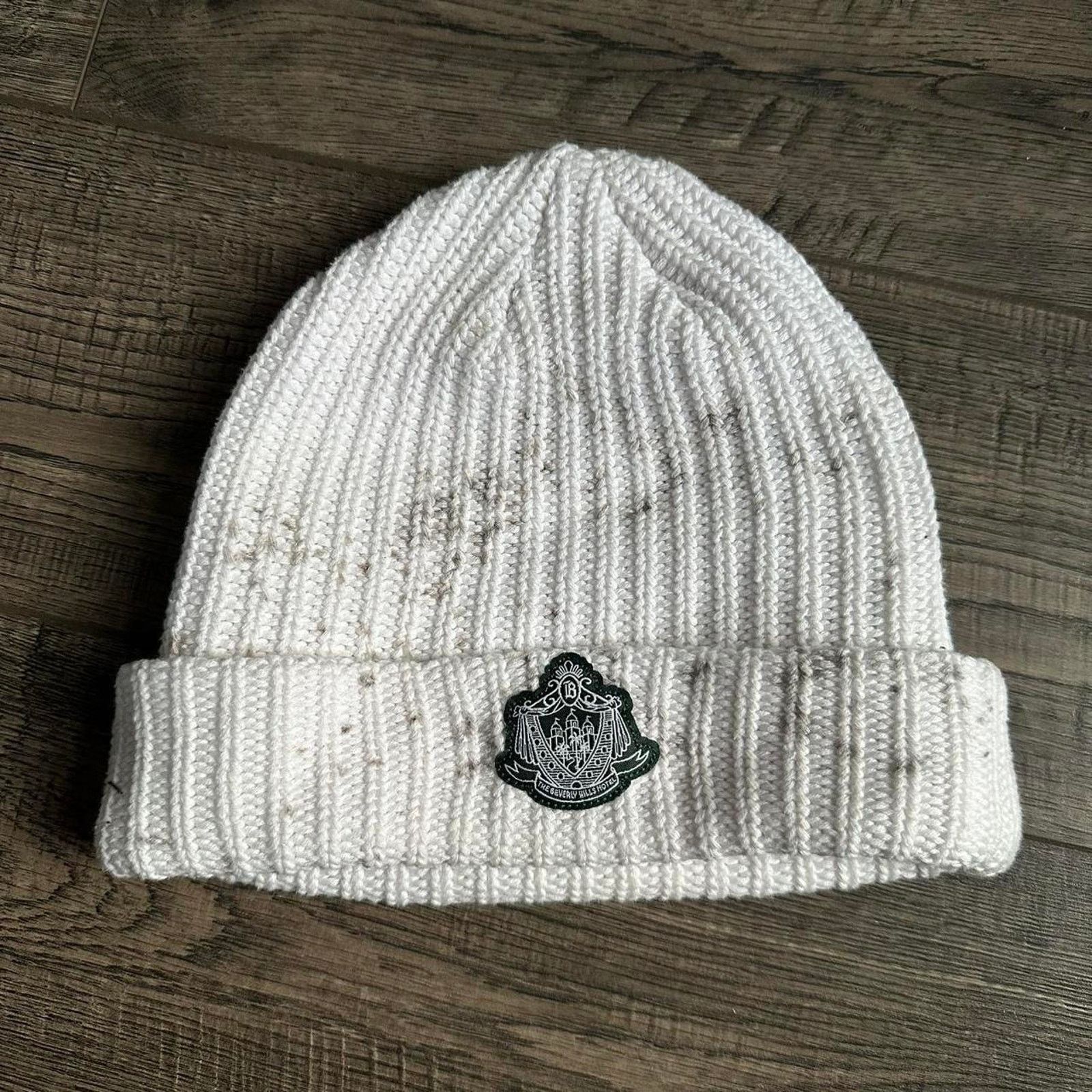 Other Beverly Hills Crest Hotel Ribbed White Beanie Winter Hat Size ONE SIZE - 2 Thumbnail