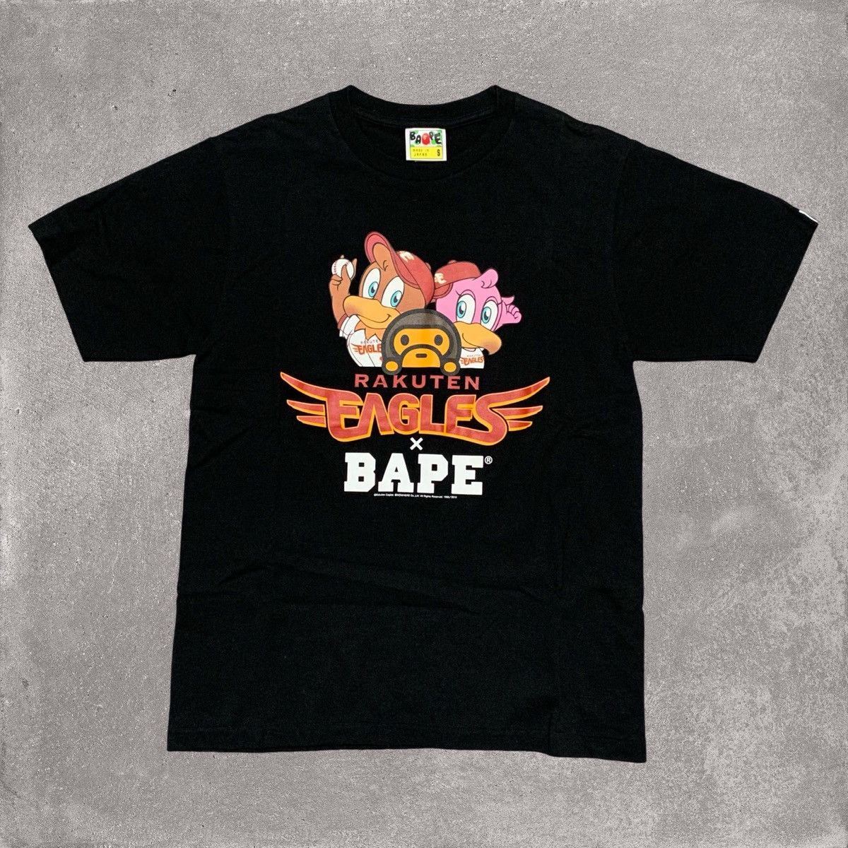 Bape Bape Small Rakuten Eagles Black Tee A Bathing Ape 2010 Size US S / EU 44-46 / 1 - 1 Thumbnail