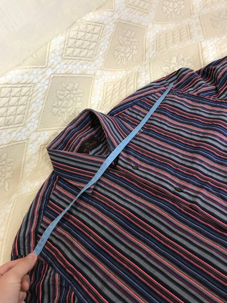 Etro 🔥 Etro Italy Vintage Striped Button Long Sleeve Shirt Purple Size US XL / EU 56 / 4 - 6 Thumbnail