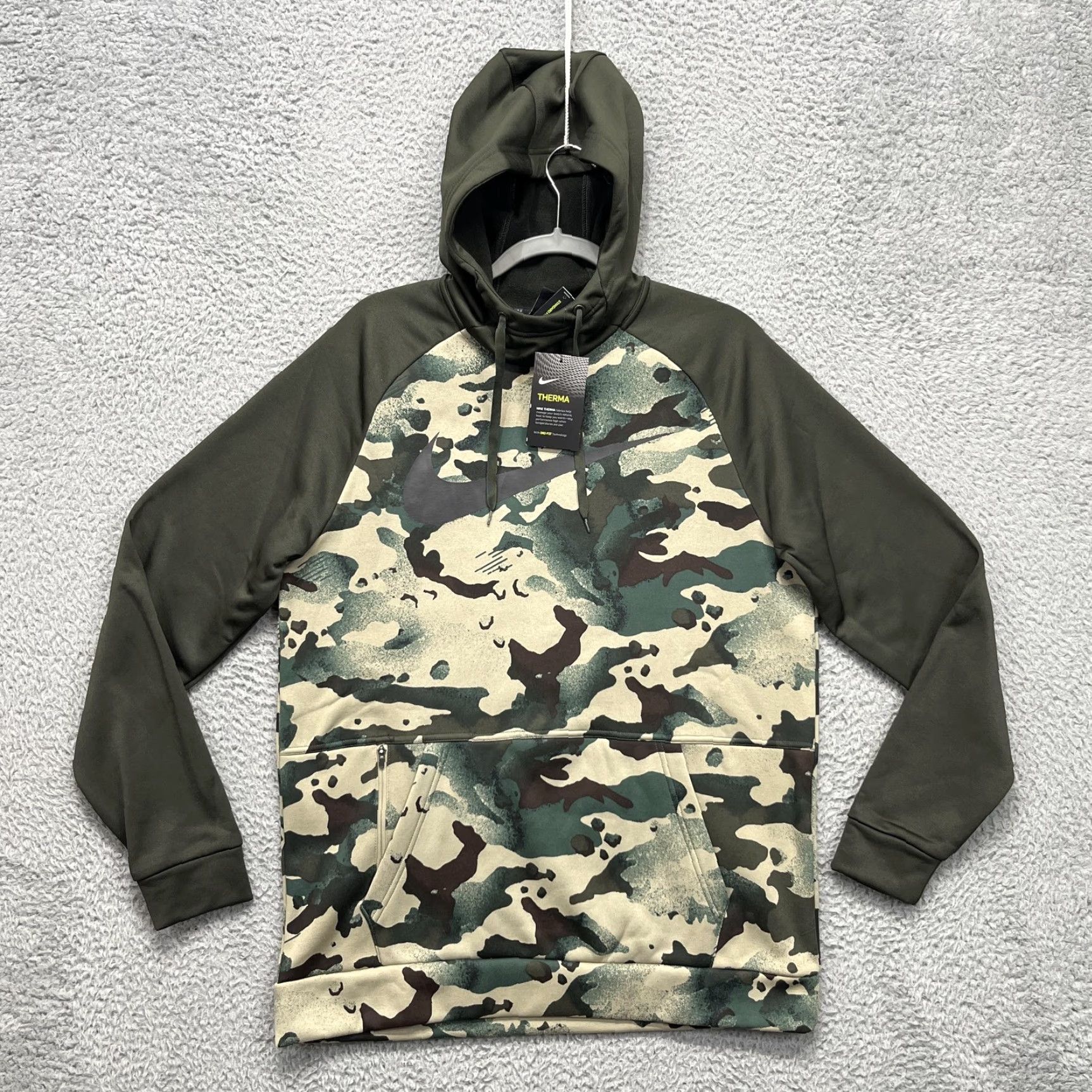 Nike Nike Therma Dri-FIT Hoodie Mens Medium Camo Pullover Fleece Training CU6241-355 Size US M / EU 48-50 / 2 - 2 Thumbnail