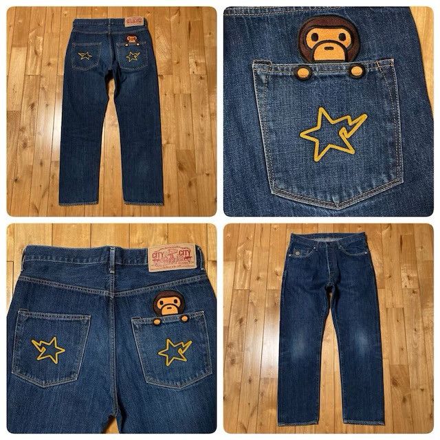 Bape BAPE STA Milo Embroidered Denim Pants a bathing ape ★size M Size US 32 / EU 48 - 1 Thumbnail