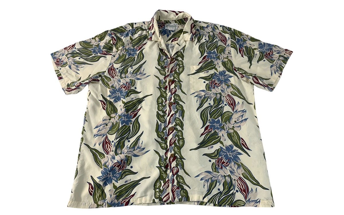 image of Hawaiian Shirt x Sun Surf Vintage Diamond Head Sportswear Floral 100% Rayon Shirt, Men's (Size XL)