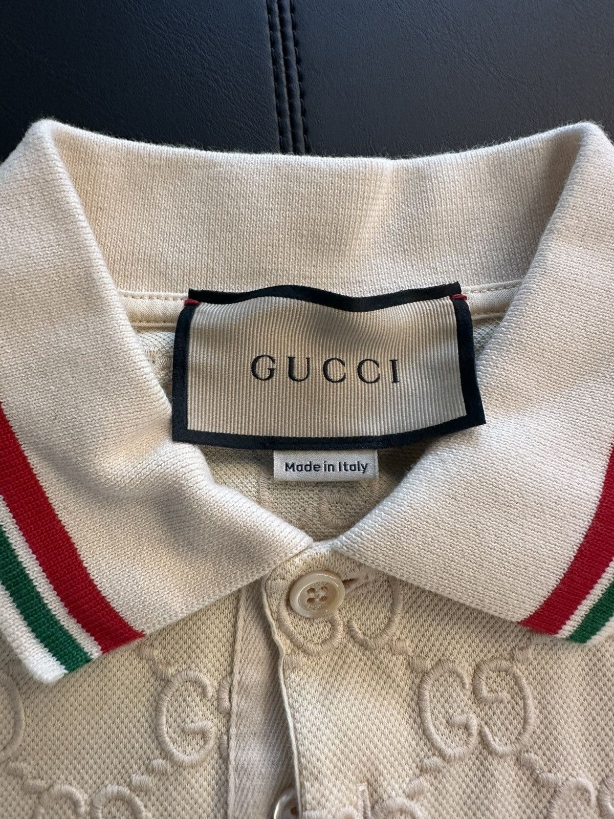 Gucci Gucci Embroidered Logo Polo Tee Beige Size US S / EU 44-46 / 1 - 2 Thumbnail