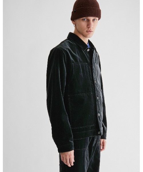 Saturdays NYC Harrison Velvet Trucker Jacket - Black Size US M / EU 48-50 / 2 - 1 Thumbnail