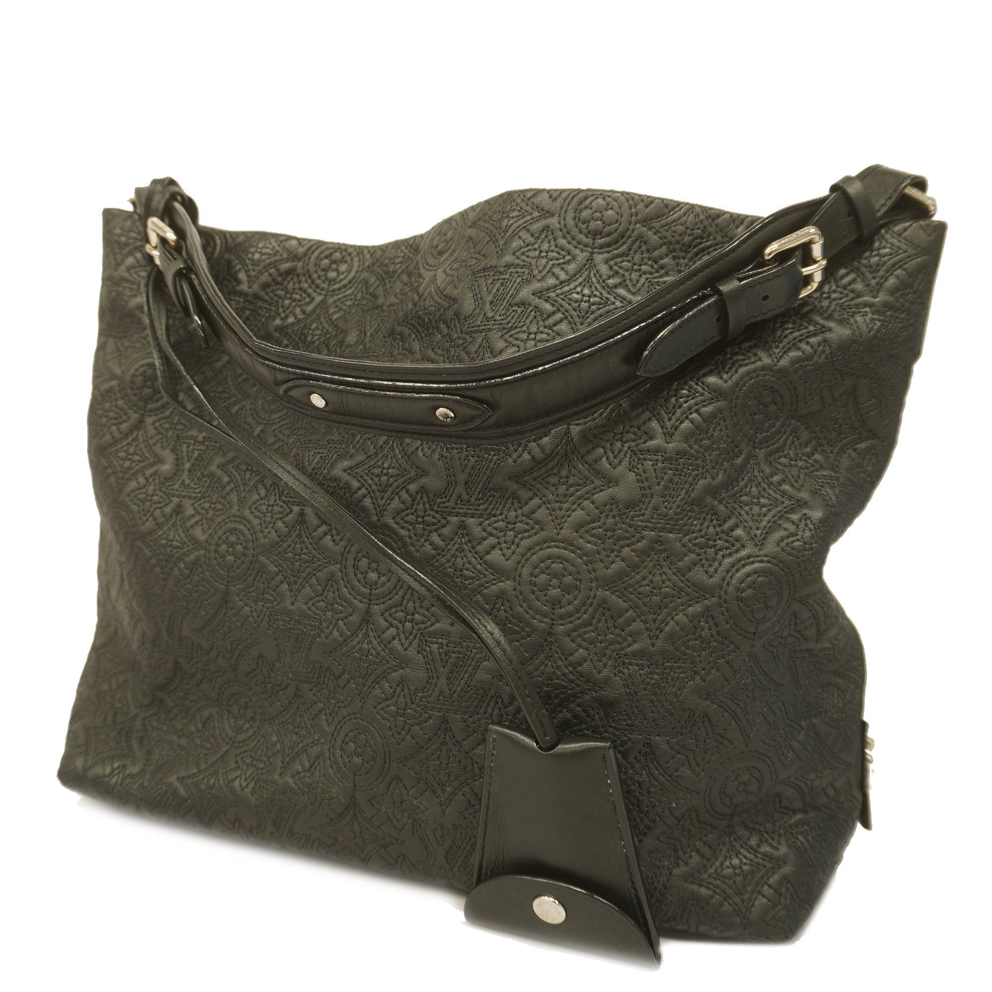 Louis Vuitton M93833 Antheia Hobo PM Shoulder Bag Leather Black Free  Shipping