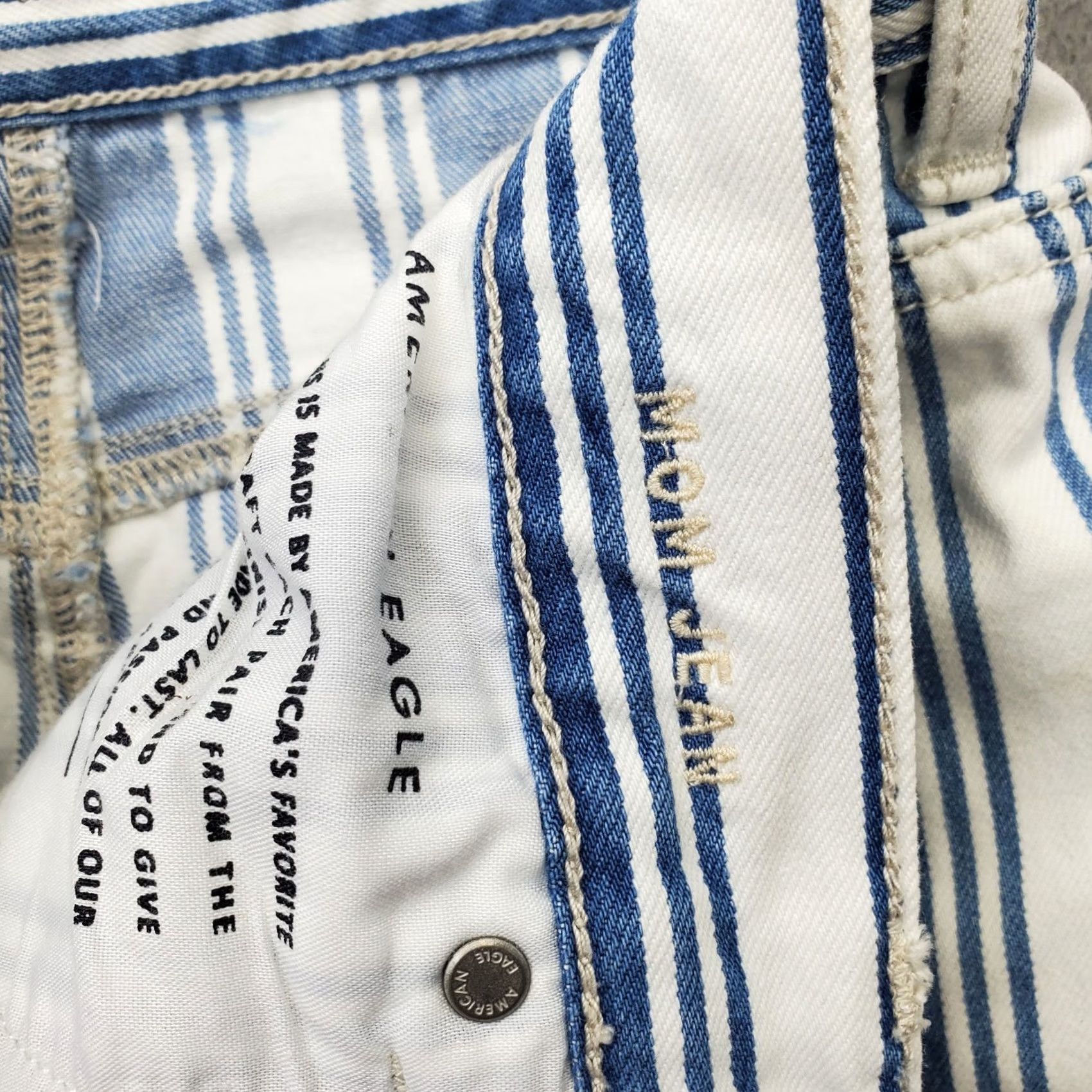 American Eagle Outfitters American Eagle Outfitters Mom Jeans Womens 4 Multicolor Striped Skinny Fit Jeans Size 27" / US 4 / IT 40 - 7 Thumbnail