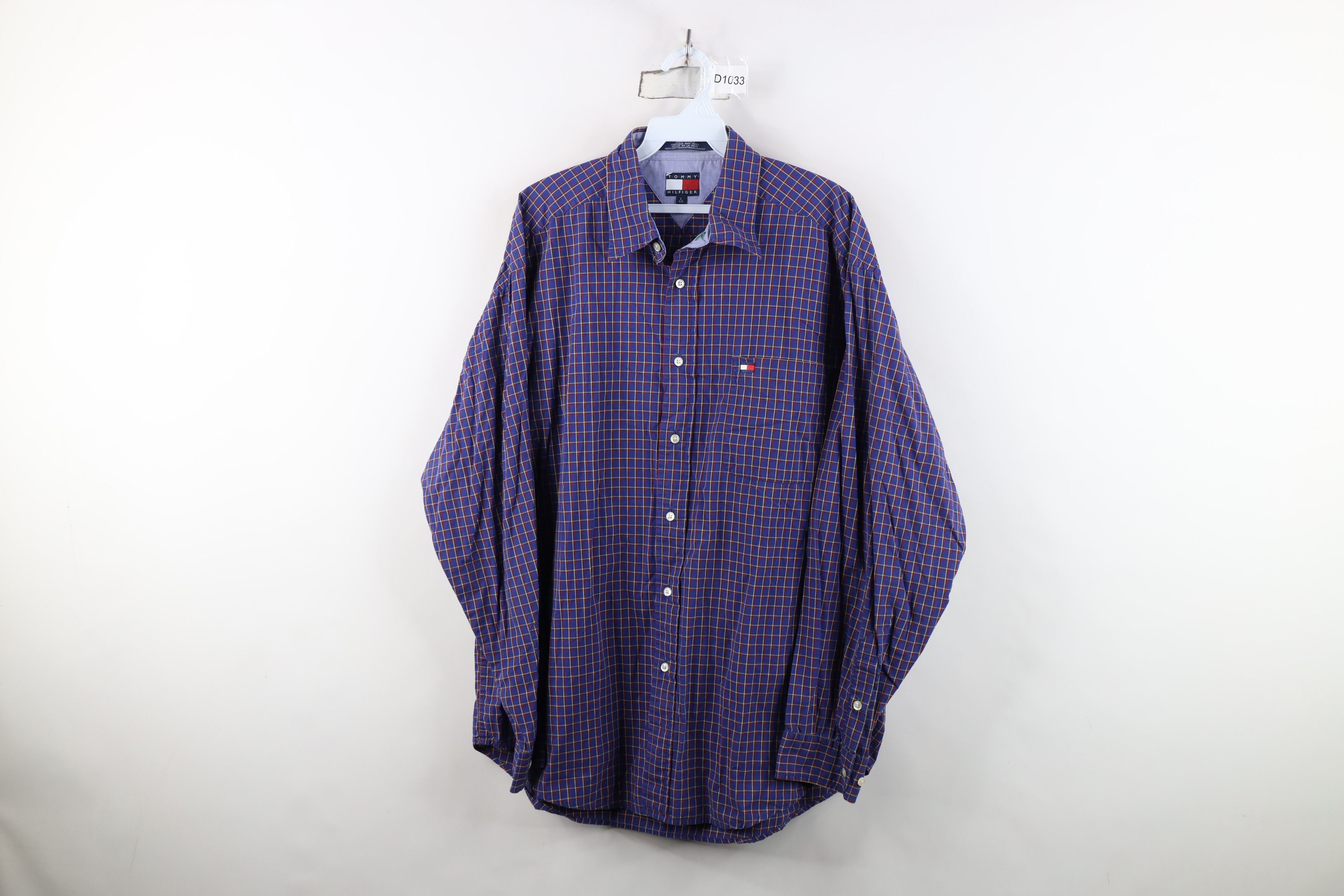 Tommy Hilfiger Vintage 90s Tommy Hilfiger Button Shirt Plaid Cotton Size US L / EU 52-54 / 3 - 1 Thumbnail