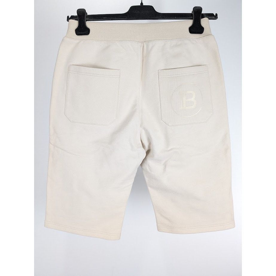 Balmain o1rshd1 B Logo Jogger Short in Beige Size US 32 / EU 48 - 13 Thumbnail