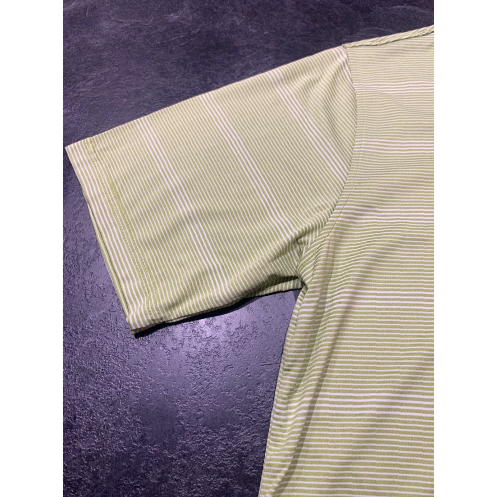 Lyle & Scott LYLE & SCOTT Performance Polo Shirt Men's Medium Green Striped Short Sleeve Golf Size US M / EU 48-50 / 2 - 6 Thumbnail