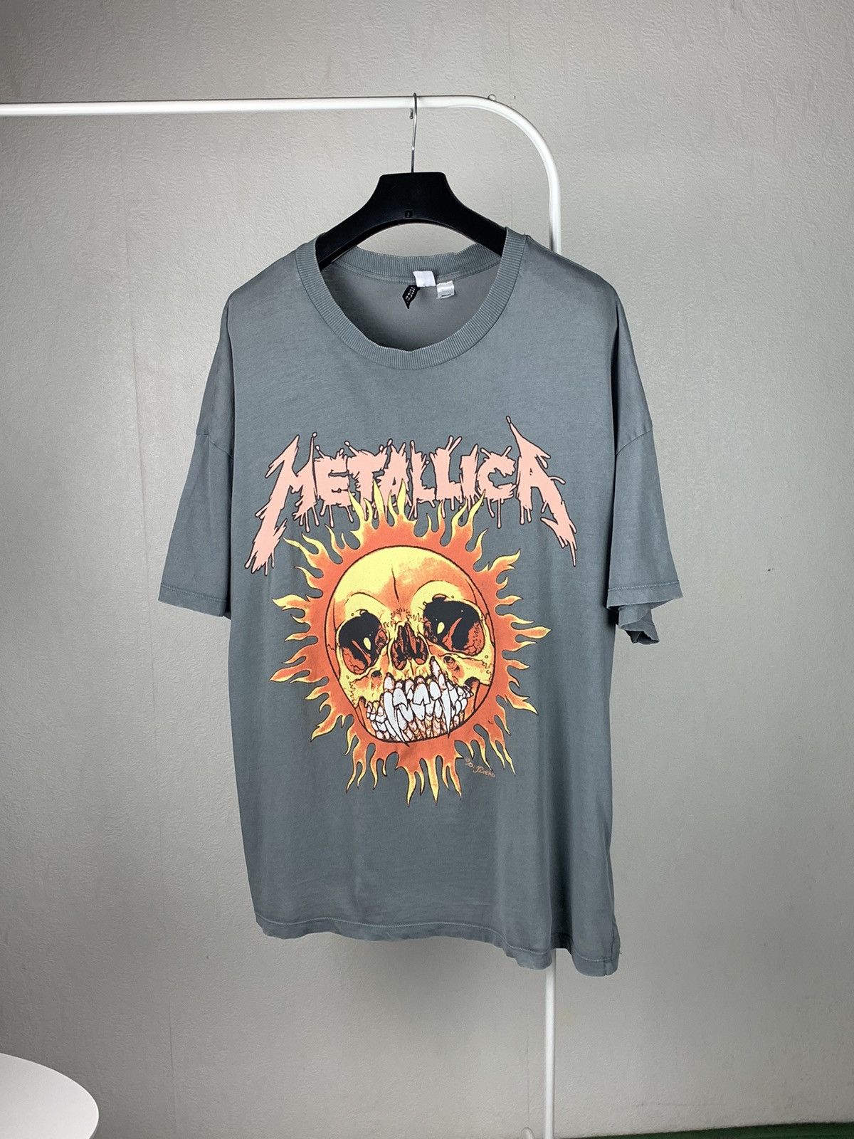 METALLICA Metallica Band T-shirt Band T Men's L size cotton black type Vintage Second Hand