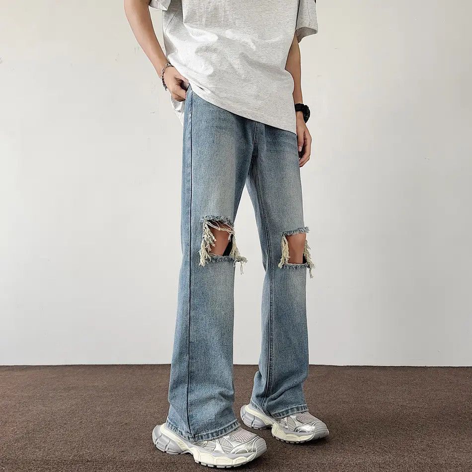 Japanese Brand × Jean Retro loose straight leg micro flared jeans Size US 32 / EU 48 - 2 Thumbnail