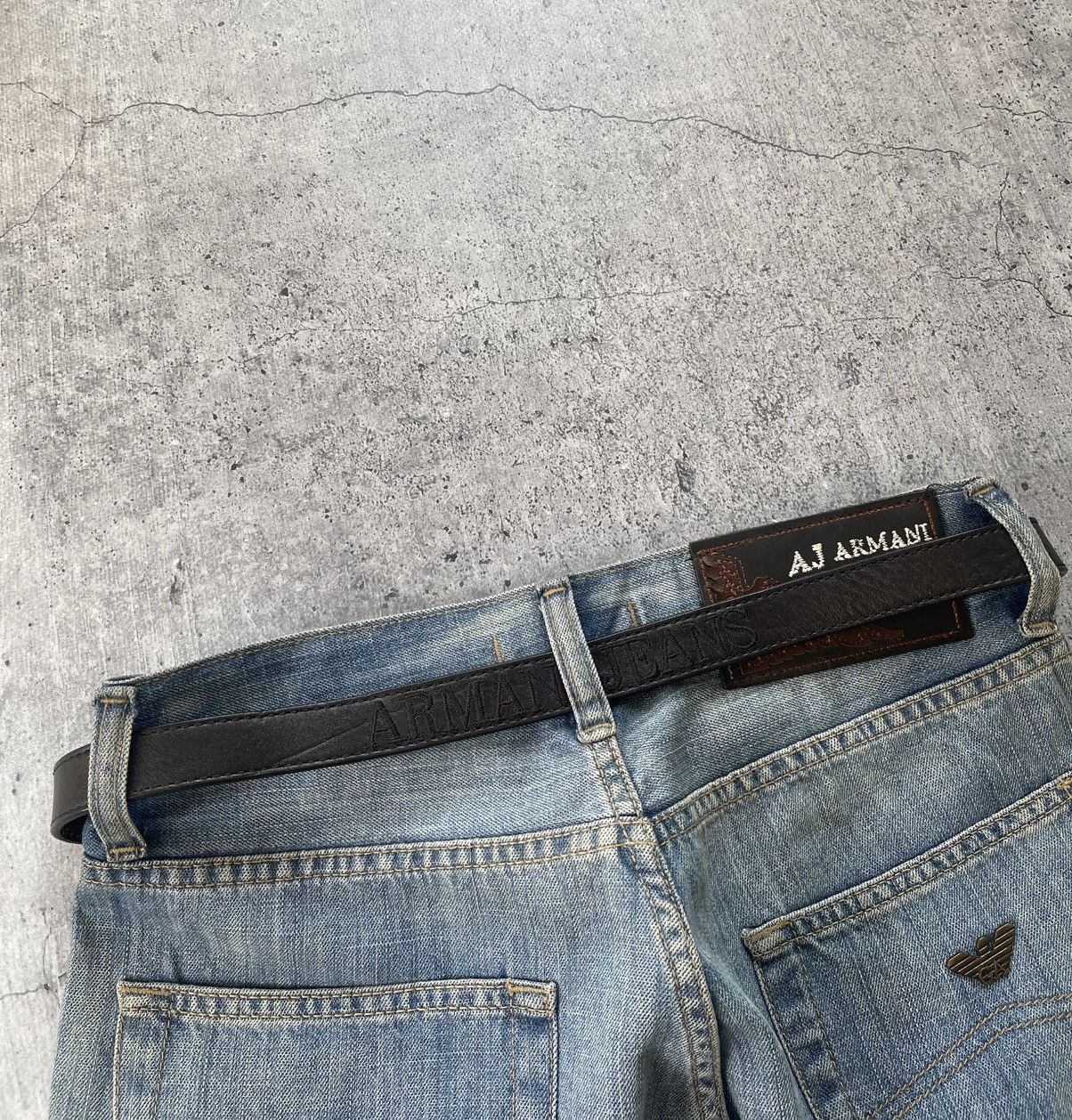 Armani Armani Jeans Belt Leather 100% Vintage Avant Garde Y2K Size ONE SIZE - 7 Thumbnail