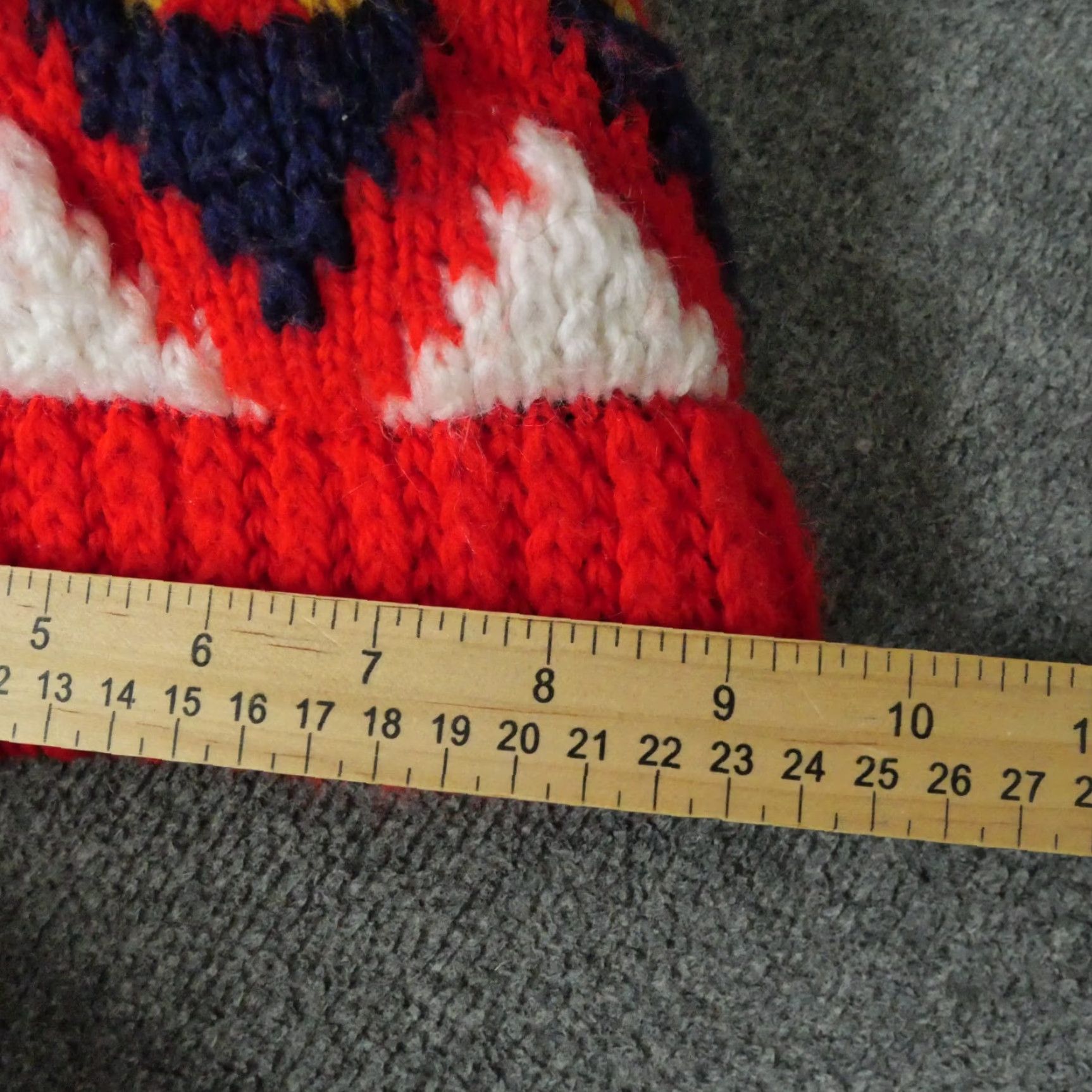 Vintage VINTAGE Beanie Hat Adult One Size Red 80s 90s Geometric Knit Acrylic Men Winter Fall Spring Summer Casual Men Beanie Red Vintage Size ONE SIZE - 6 Thumbnail