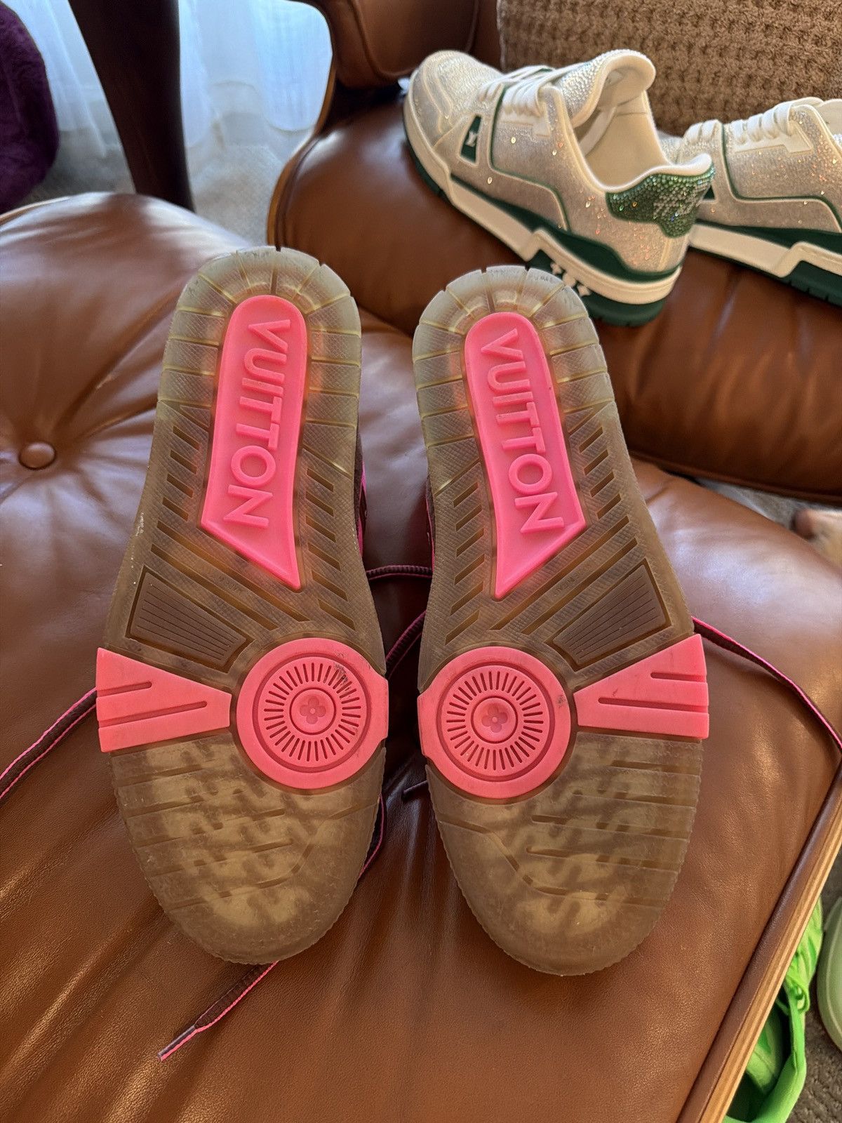 Louis Vuitton Louis Vuitton X Virgil Abloh - LV Trainer - Pink / Brown Size US 9.5 / EU 42-43 - 3 Thumbnail