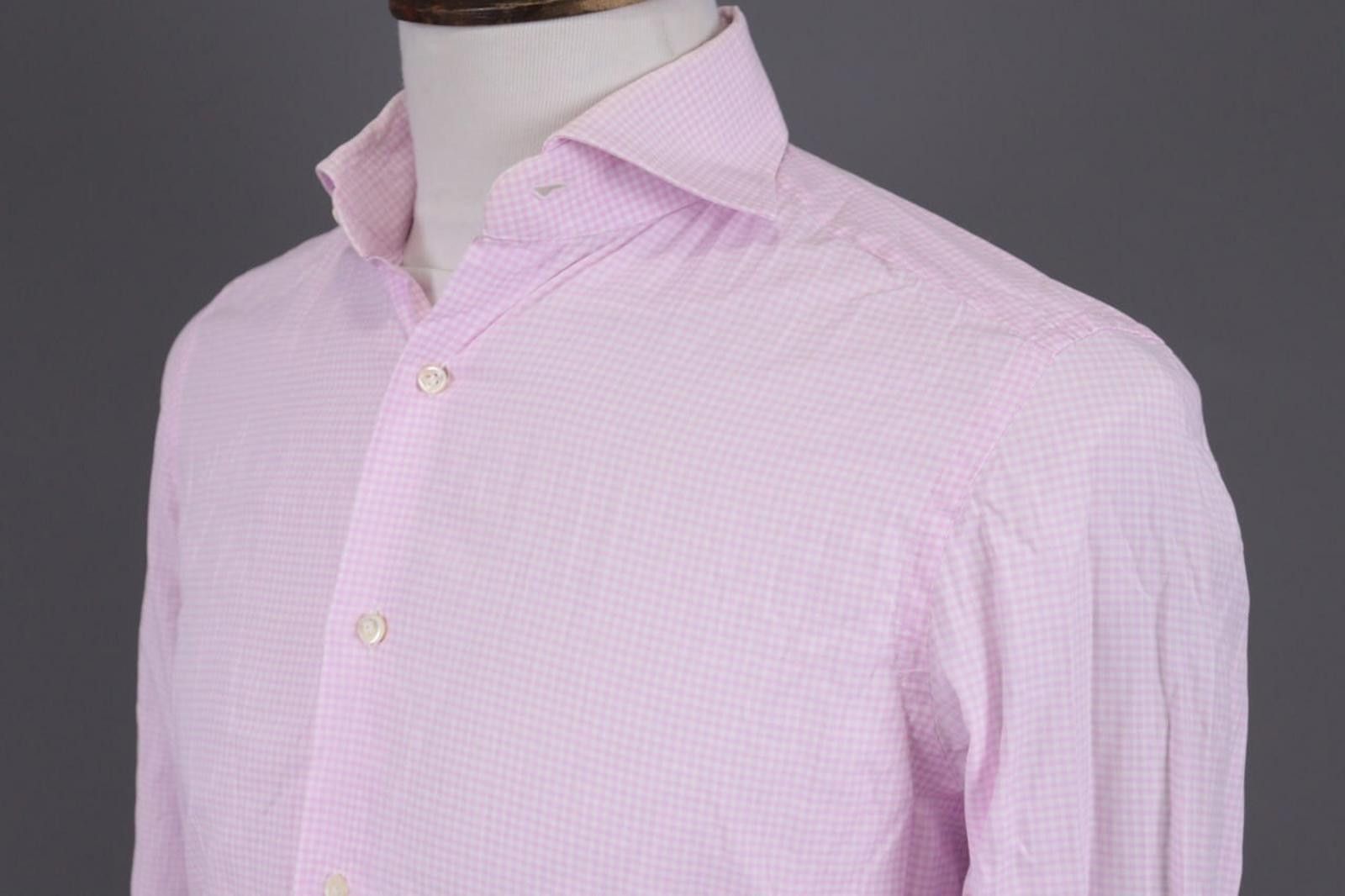 Suitsupply Scabal Pink Check Long Sleeve Dress Shirt Size 39 / 15 1/2 Size US M / EU 48-50 / 2 - 8 Thumbnail