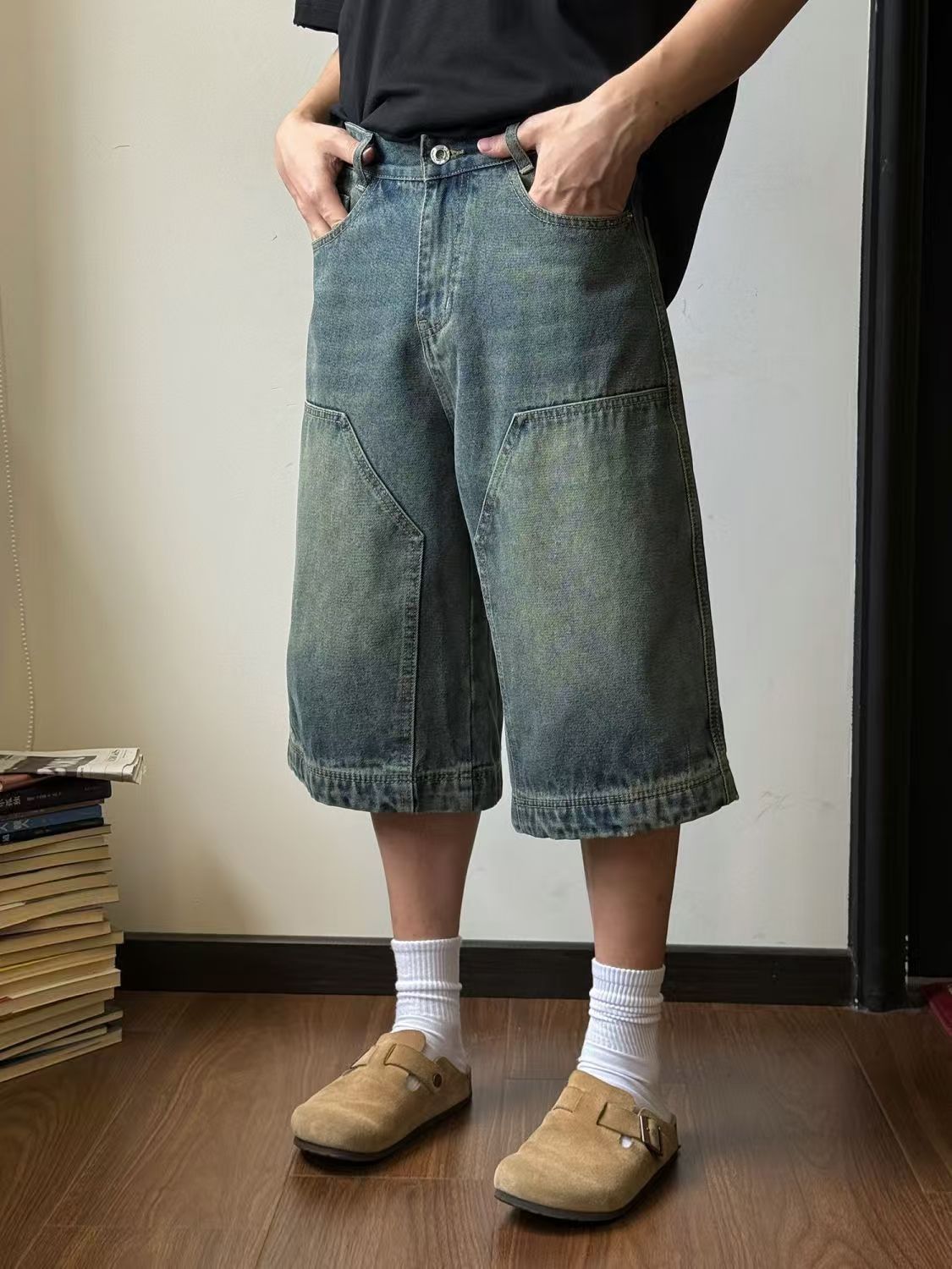 Japanese Brand × Vintage American street retro washed distressed denim shorts Size US 32 / EU 48 - 2 Thumbnail