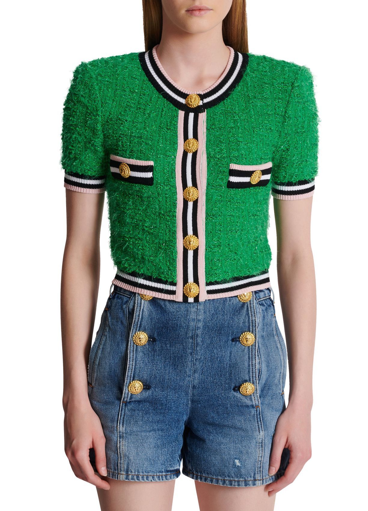 Balmain o1s1wg110125 Knit Cardigan in Multicolor Size S / US 4 / IT 40 - 2 Thumbnail