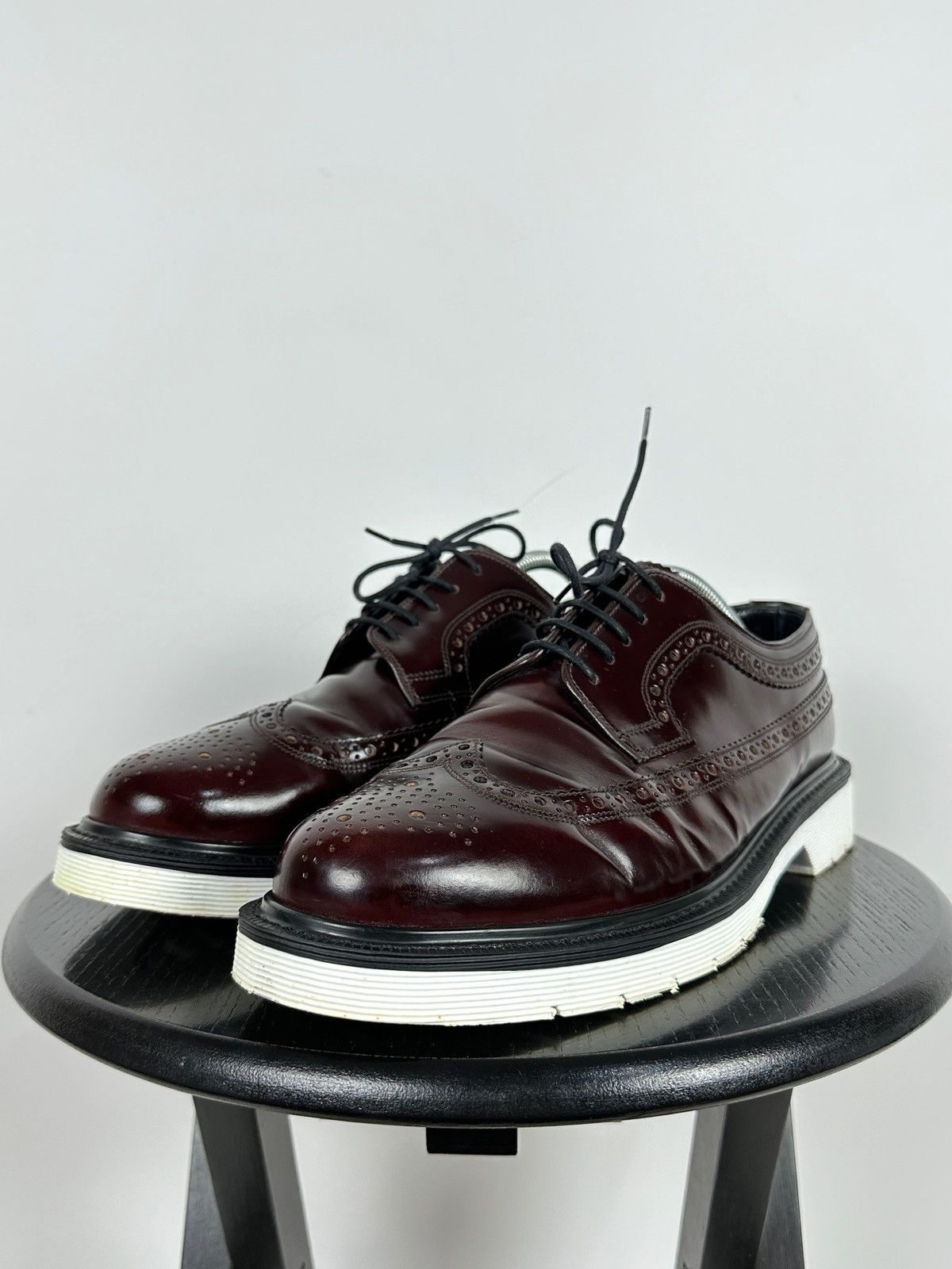 Loake Loake Navy Burgundy Patent Leather Brogue Boots Shoes Size US 10.5 / EU 43-44 - 11 Thumbnail