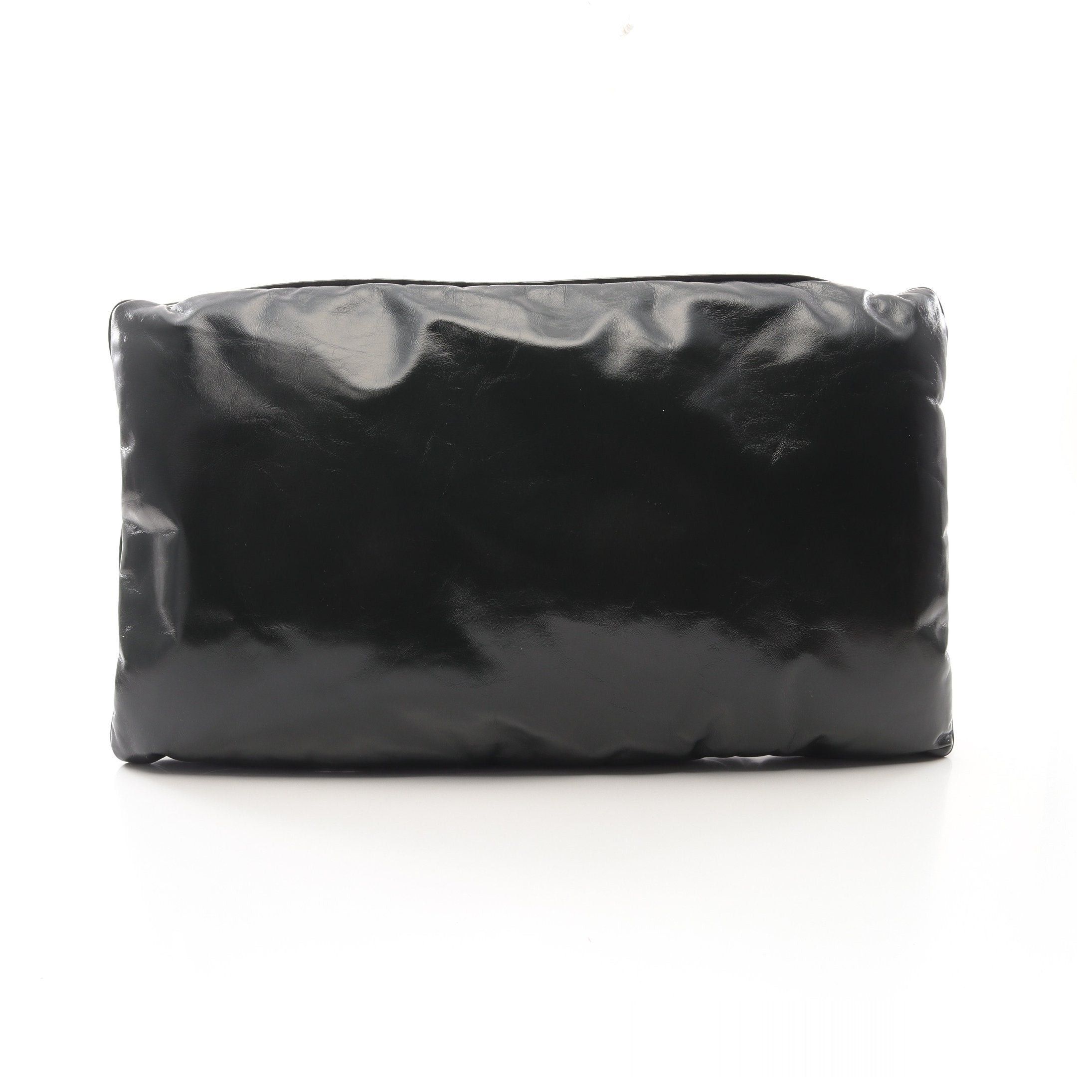Bottega Veneta Pillow Clutch Bag Leather Dark Green With Key Ring