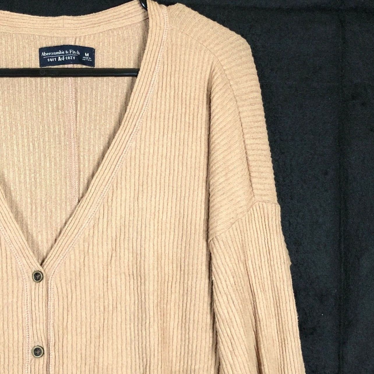 Abercrombie & Fitch Abercrombie & Fitch Womens Sweater Cardigan Knit V-Neck Brown M Front Tie Stretch Cozy Soft Size M / US 6-8 / IT 42-44 - 5 Thumbnail