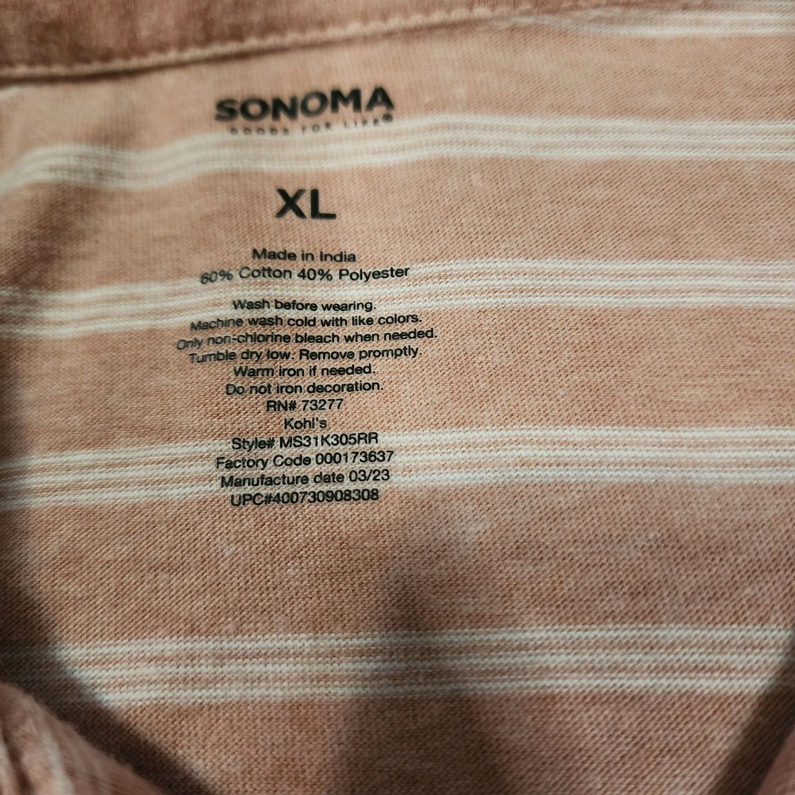 Sonoma Sonoma men's polo XL striped pre-owned good condition 2212 Size US XL / EU 56 / 4 - 4 Thumbnail