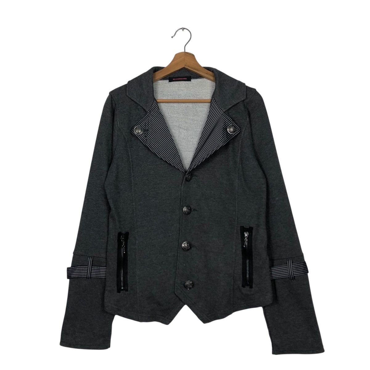 Hysteric Glamour 📌Cropped Biker Jacket Double Collar Algonquins Rich Grey Size US M / EU 48-50 / 2 - 2 Thumbnail