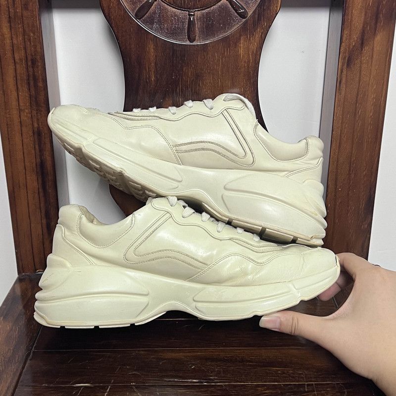 Gucci Gucci Rhyton Leather Dad Sneakers in Ivory - Size US 8.5 / EU 41-42 - 9 Thumbnail