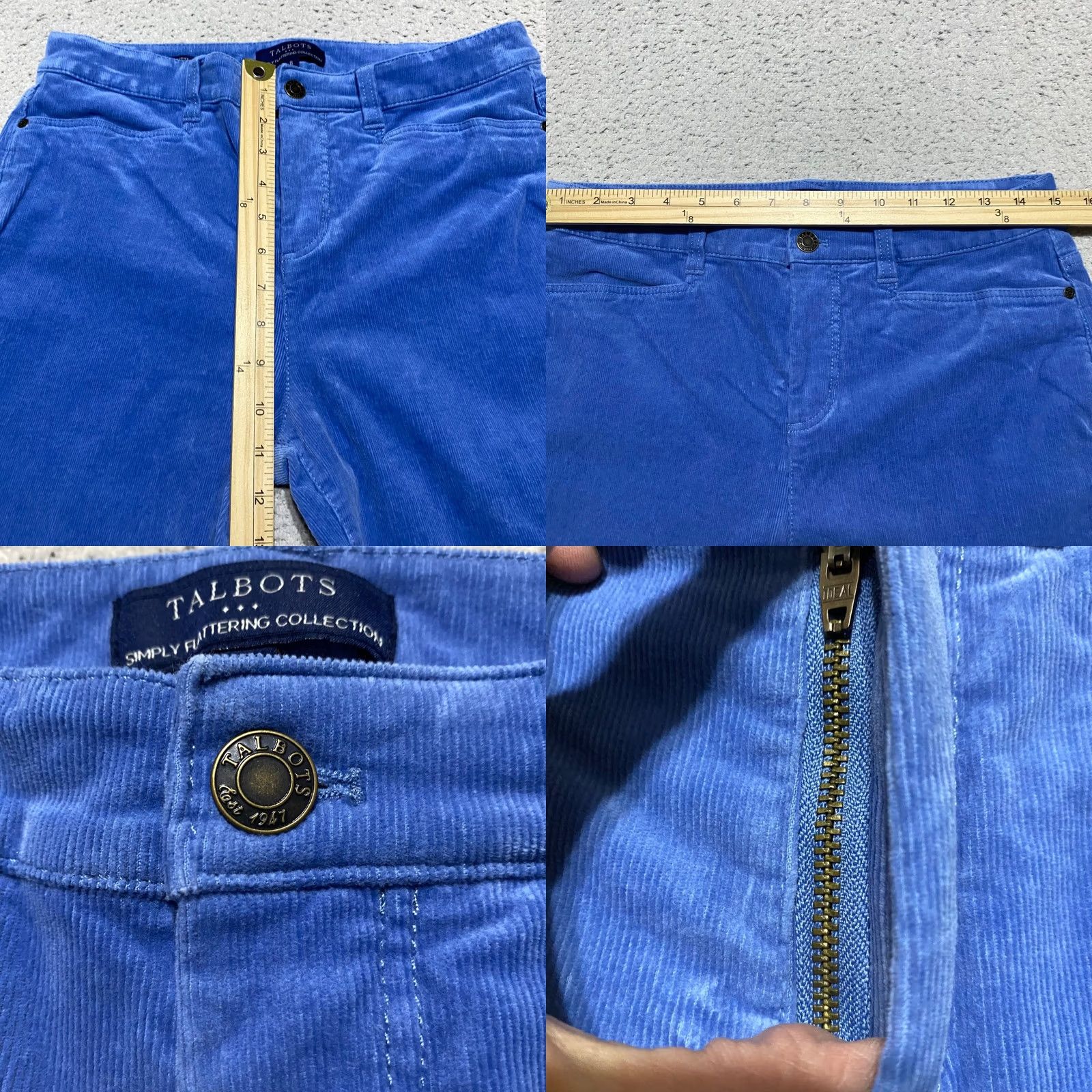 Talbots Talbots Jeans Blue Corduroy Medium Wash 8 Straight 5-Pocket Regular Rise Women’s Size 30" / US 8 / IT 44 - 8 Thumbnail