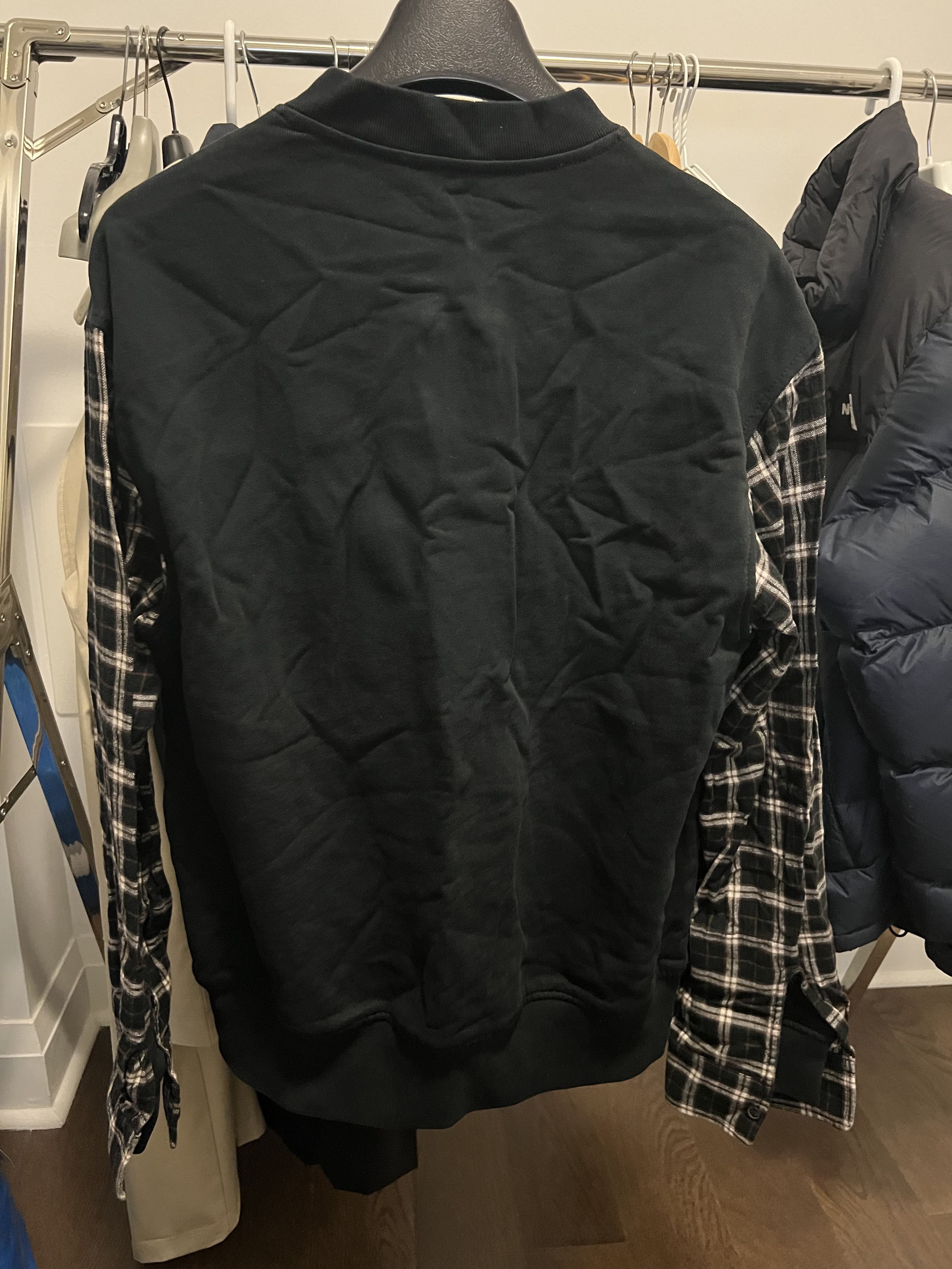3.1 Phillip Lim Henley Sweatshirt with Flannel Over Sleeves Size US L / EU 52-54 / 3 - 3 Thumbnail