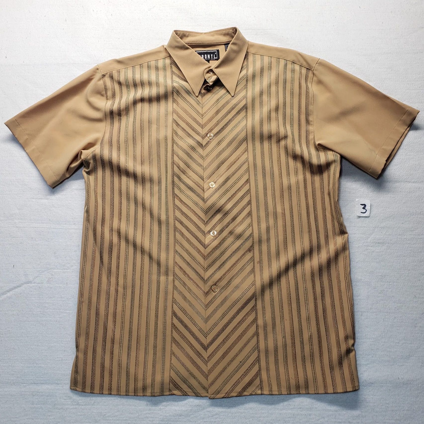 Vintage Pronti Shirt Collared Button-Up Relaxed Adult Men L Brown Polyester Knit Button Up Casual Top Size US L / EU 52-54 / 3 - 2 Thumbnail