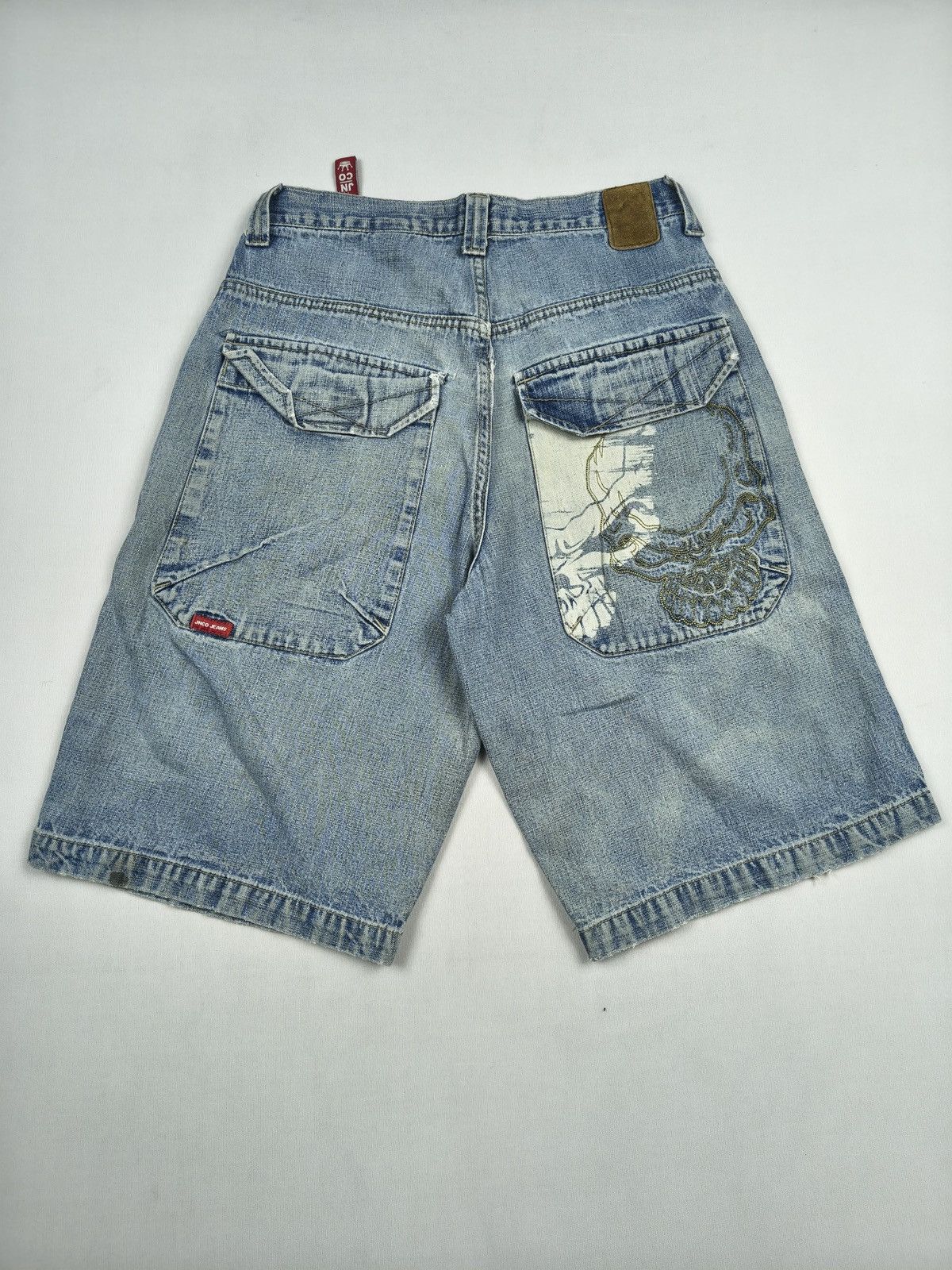 JNCO JNCO Skull print + Embroidered Baggy Jorts 💀 (070) Size US 28 / EU 44 - 1 Thumbnail