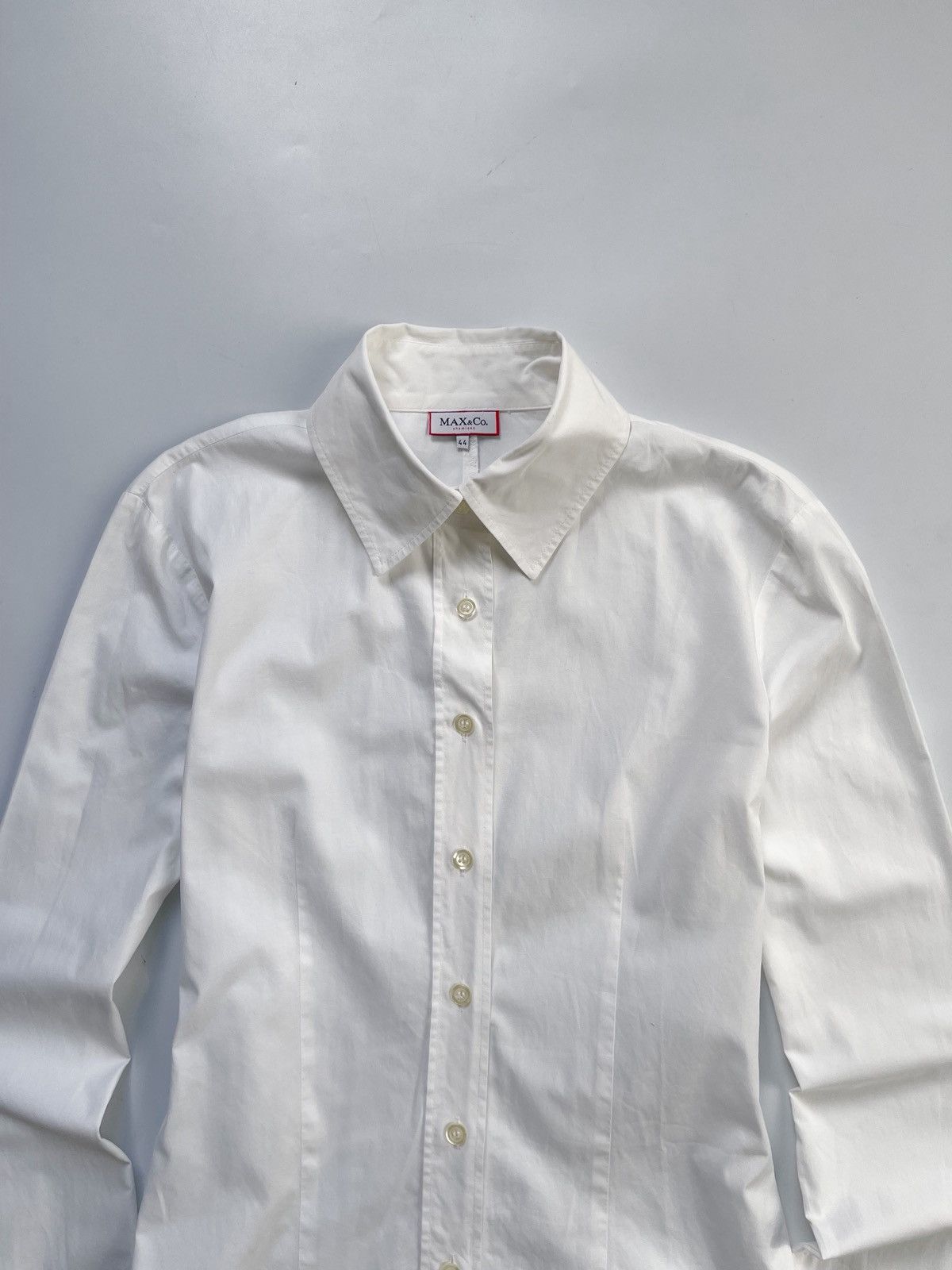 MAX&Co. 2000s Max Co by Max Mara Slim Fit Extended Cuff Shirt Size L / US 10 / IT 46 - 9 Thumbnail