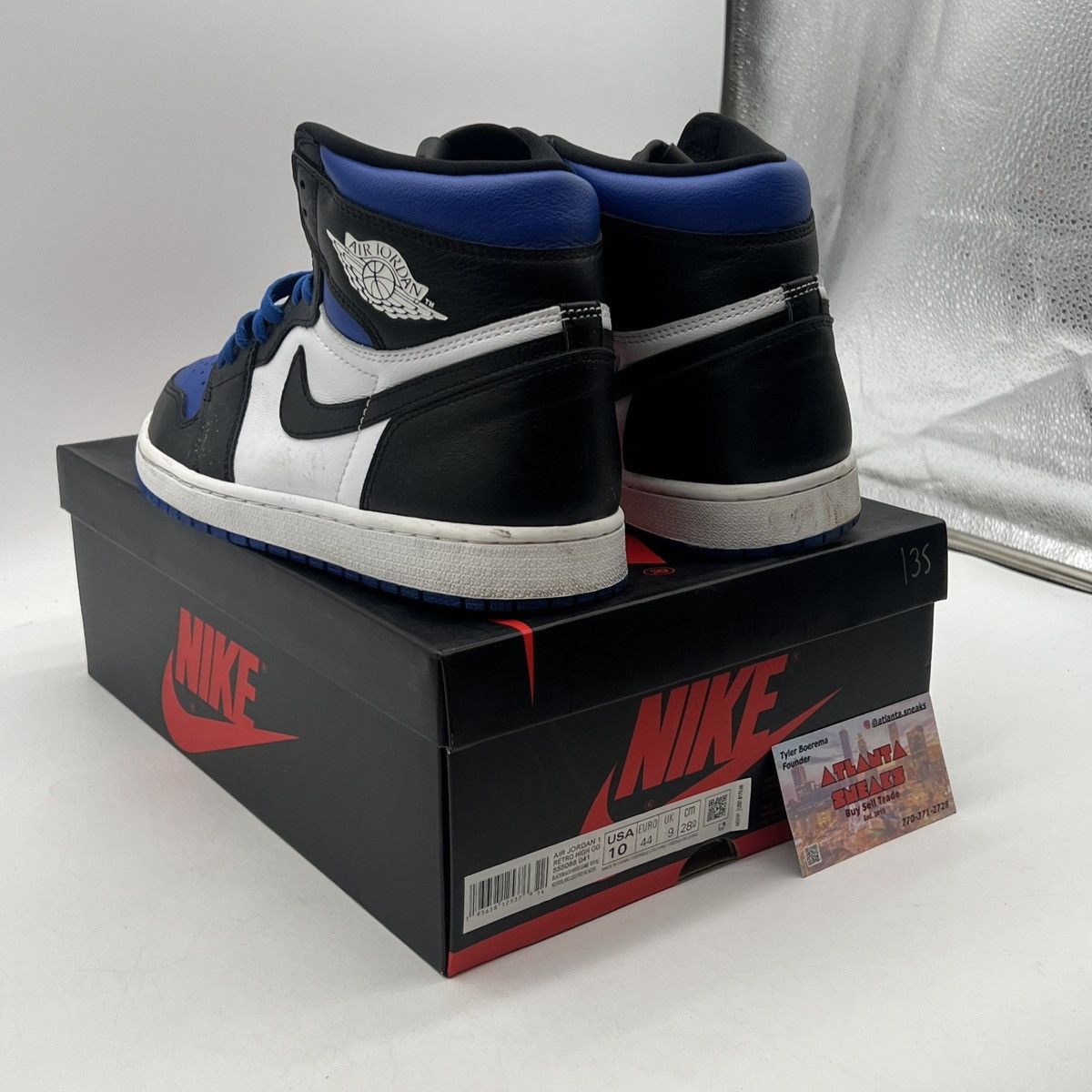 Nike Air Jordan 1 high Royal toe Size US 10 / EU 43 - 4 Thumbnail