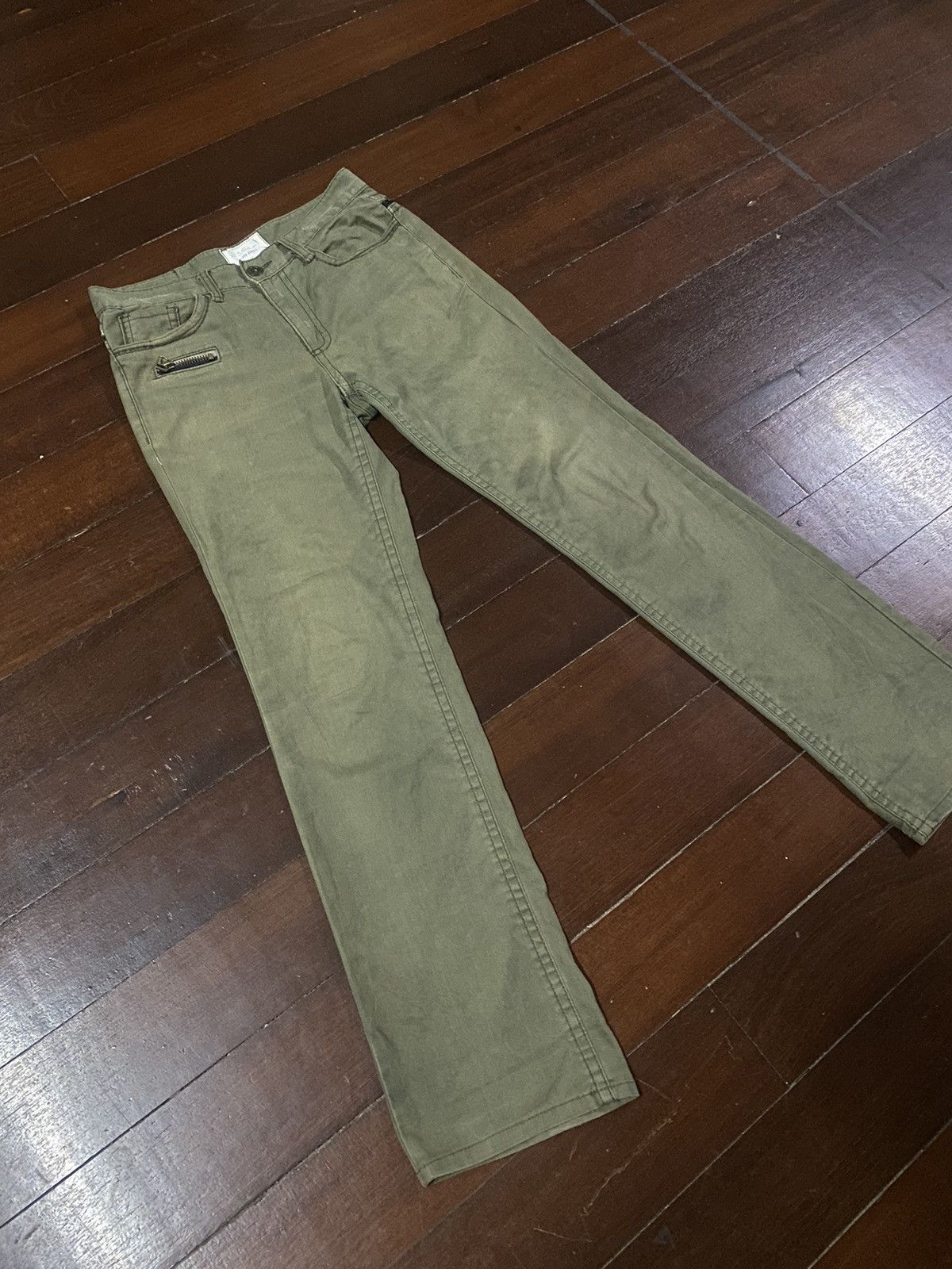 If Six Was Nine × Japanese Brand FIRE LOLITA JEANS ZIPPER OLIVE Size US 35 - 2 Thumbnail