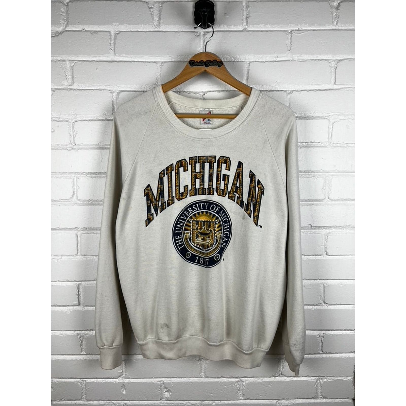 NCAA Vintage 80s/90s Michigan Wolverines Sweatshirt Size XL Size US XL / EU 56 / 4 - 1 Thumbnail