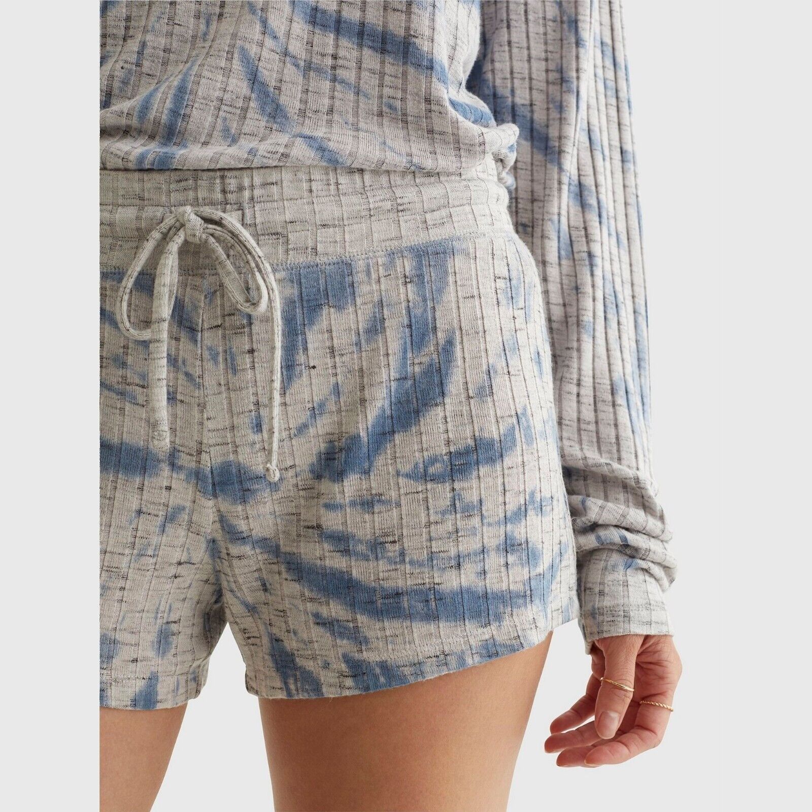 Lucky Brand Lucky Brand Women Navy Tie Dye Drawstring Shorts Size L Size 34" / US 12 / IT 48 - 4 Thumbnail