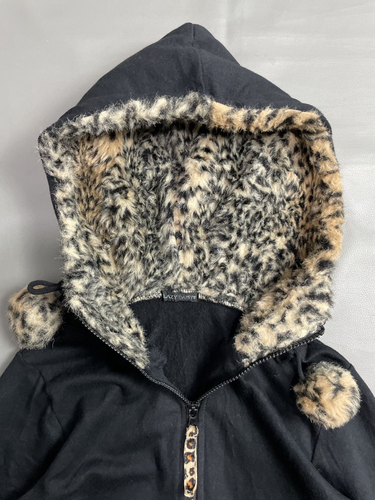 Lazy Daisy leopard Fleece Hoodie Fur Style