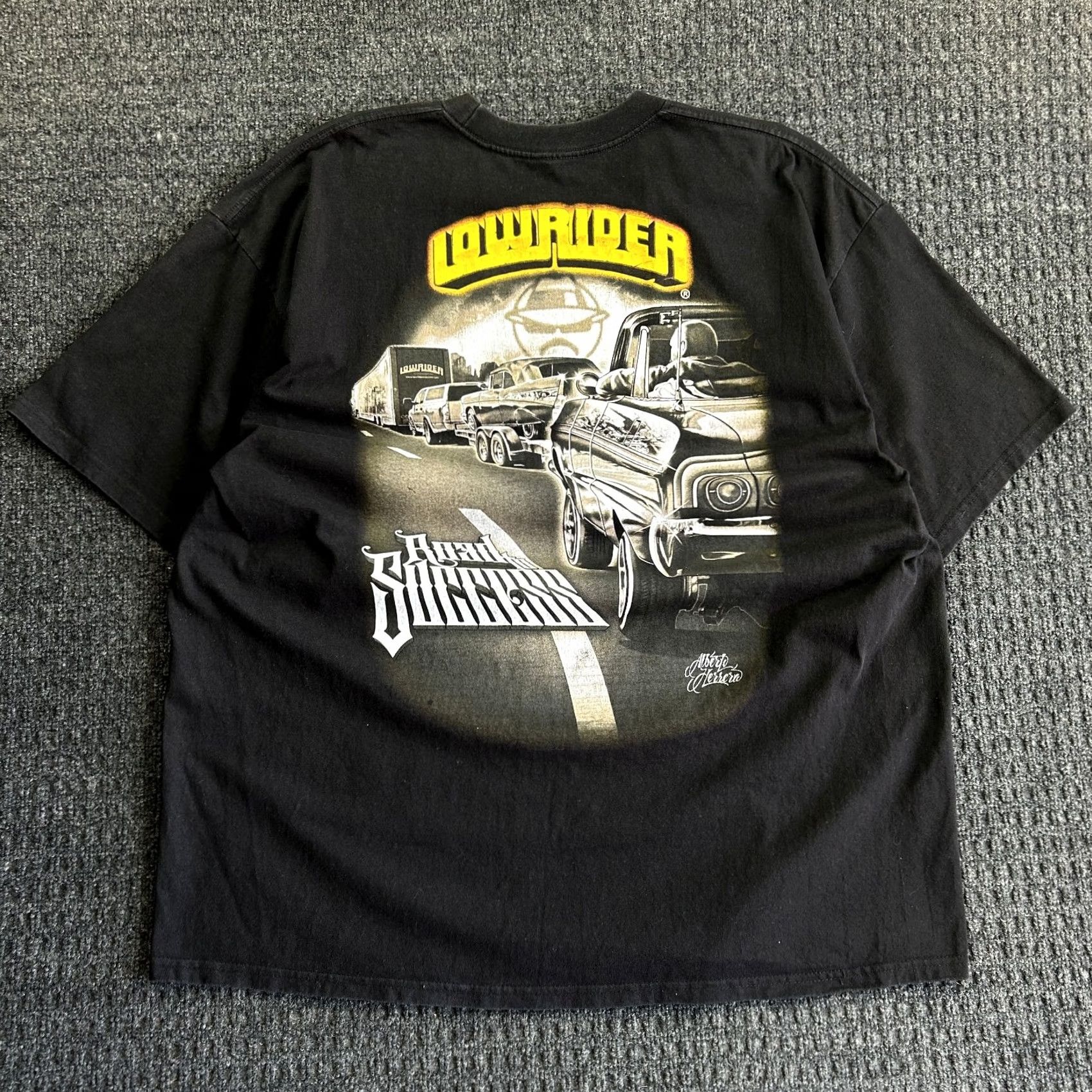 Vintage VINTAGE Lowrider T Shirt Black 3XL Road to Success Graphic Shirt Mens 3XL Black Lowrider Magazine California Cars USA Alberto Herrera Size US XXL / EU 58 / 5 - 2 Thumbnail