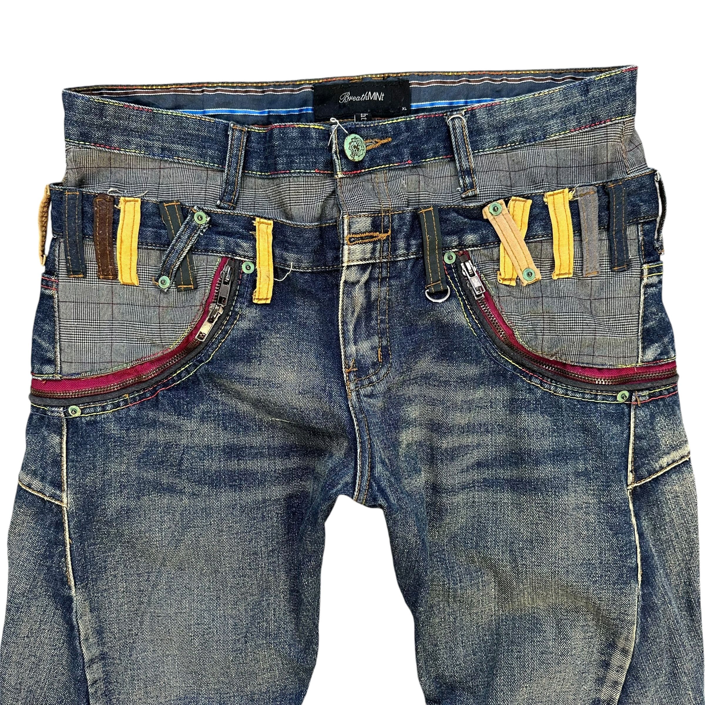Japanese Brand Breath Mint Twisted Legs Double Waist Denim Pant #A58-1333 Size US 30 / EU 46 - 2 Thumbnail