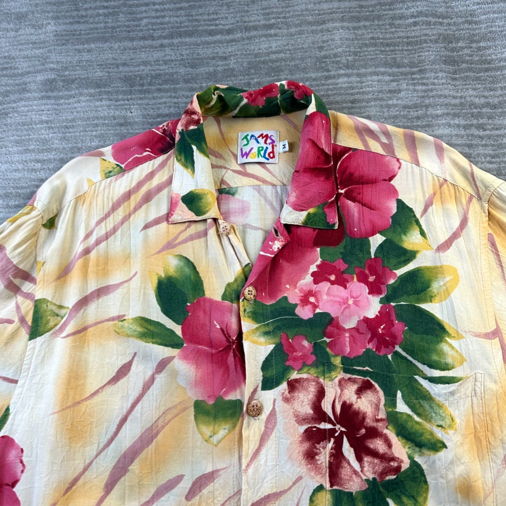 Jams World VINTAGE Jams World Shirt Mens Medium Hibiscus Button Up Hawaiian Size US M / EU 48-50 / 2 - 3 Thumbnail